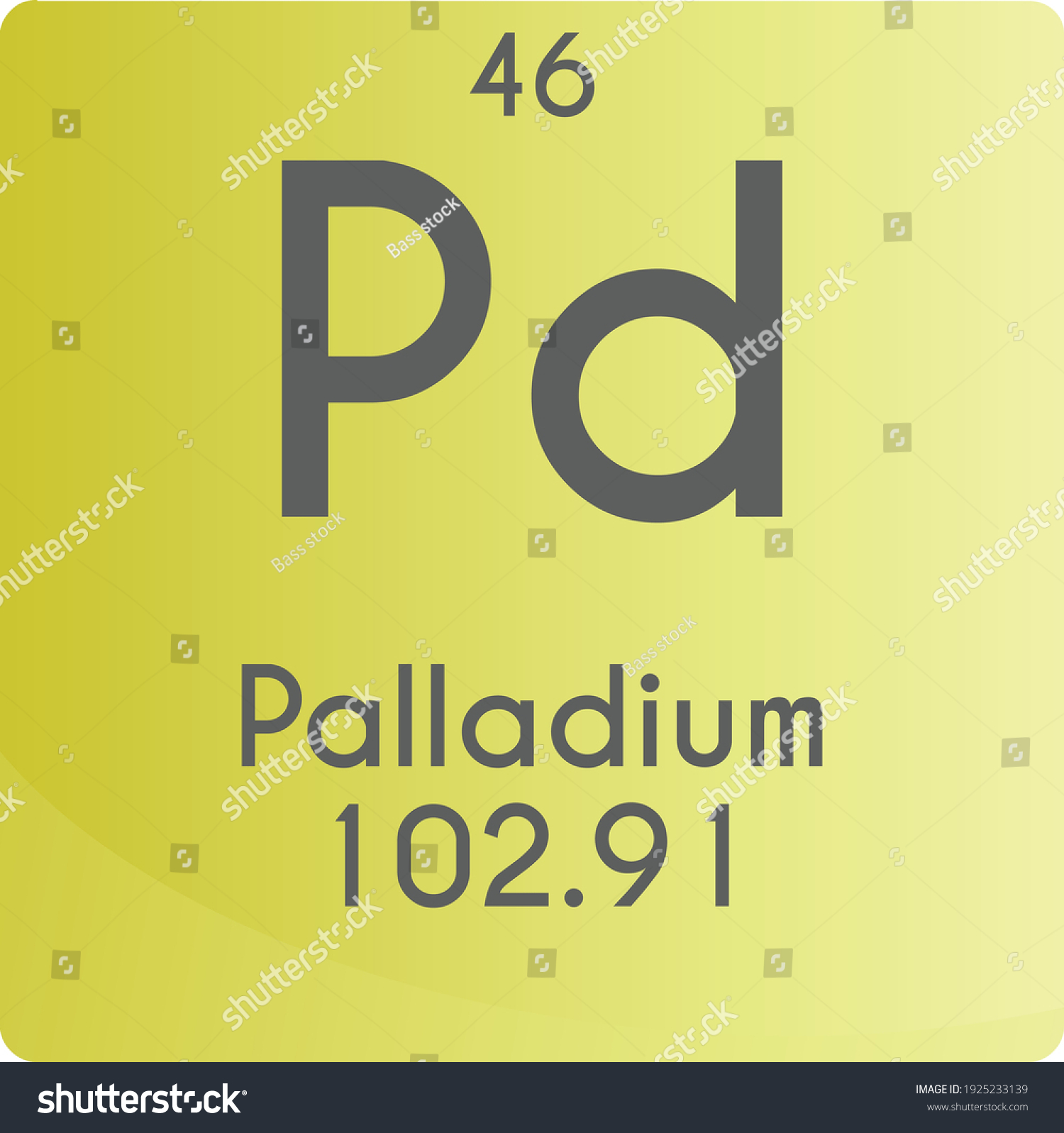 Pd Palladium Transition Metal Chemical Element Stock Vector (Royalty ...