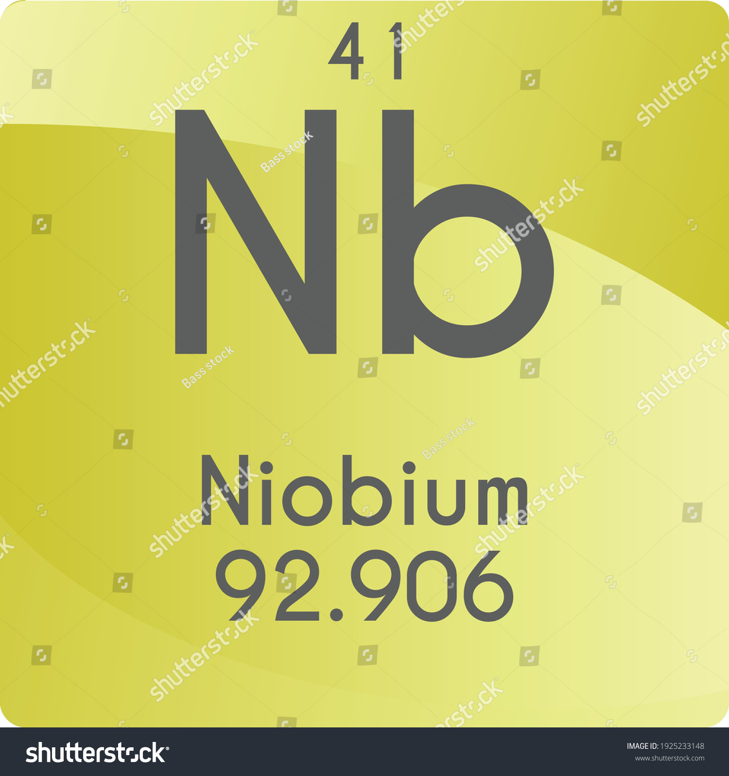 Nb Niobium Transition Metal Chemical Element Stock Vector (Royalty Free ...