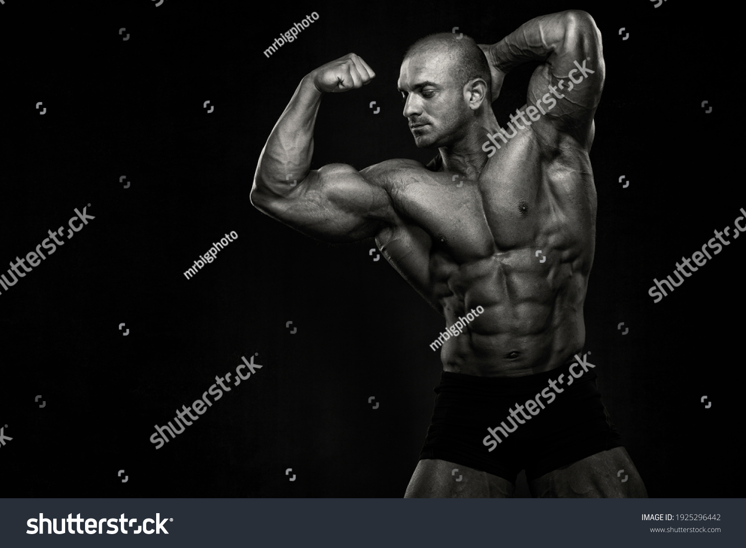 Strong Muscular Men Flexing Muscles Stock Photo 1925296442 | Shutterstock