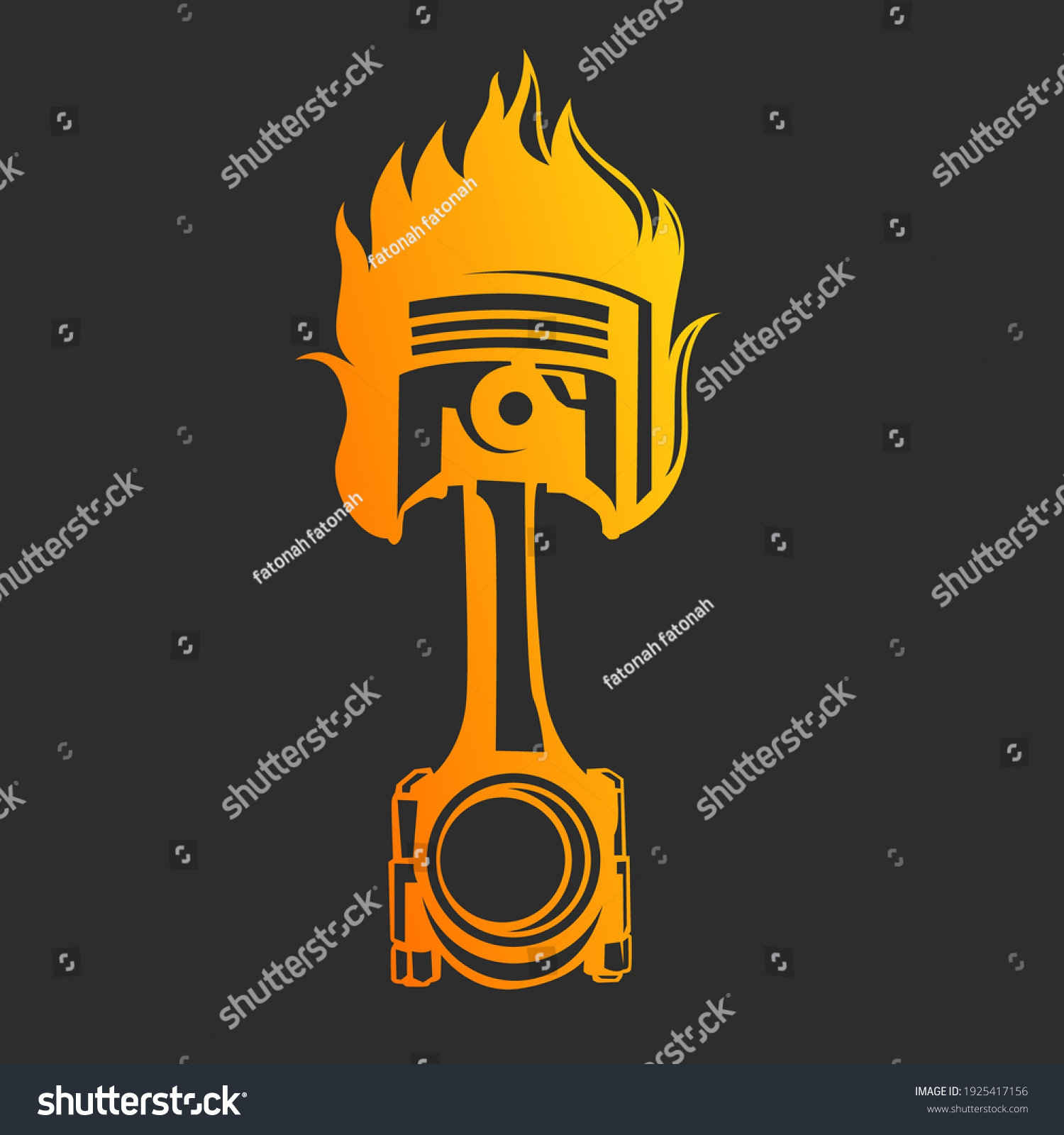 Vector Image Burnt Piston Logo Design Stock Vector (Royalty Free ...