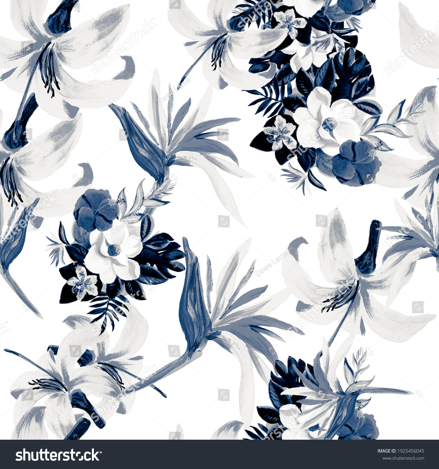 Blue Seamless Textile Azure Pattern Texture Stock Illustration ...