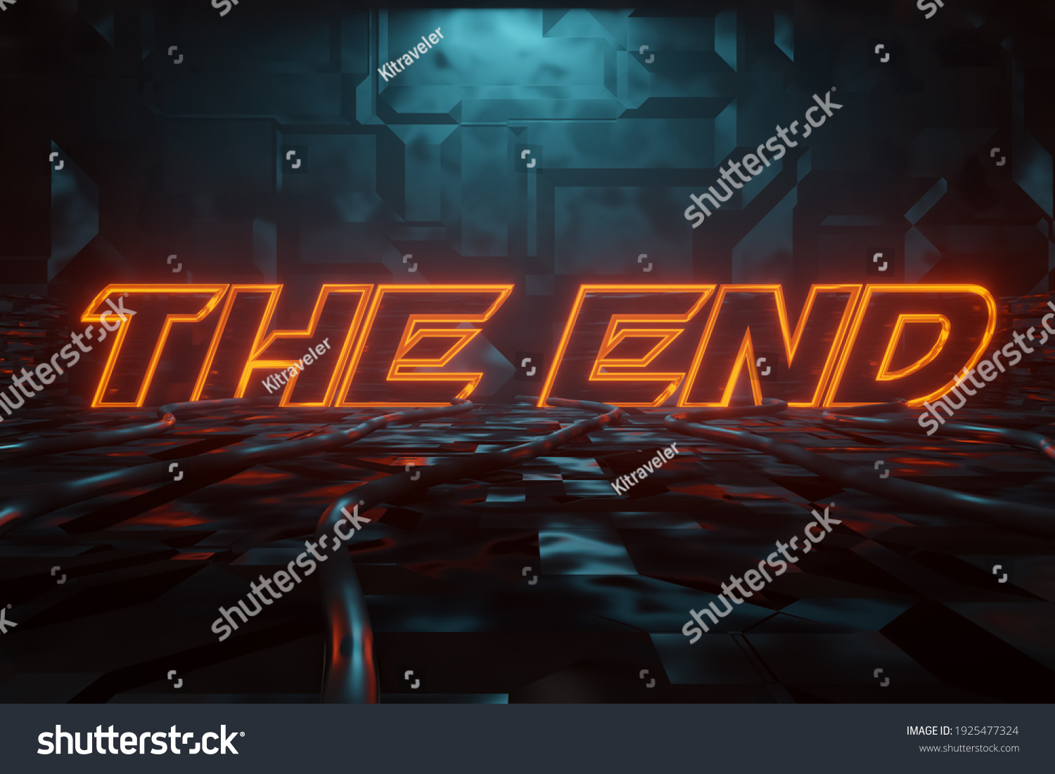 3d Rendering Cyberpunk Word Phrase End Stock Illustration 1925477324 