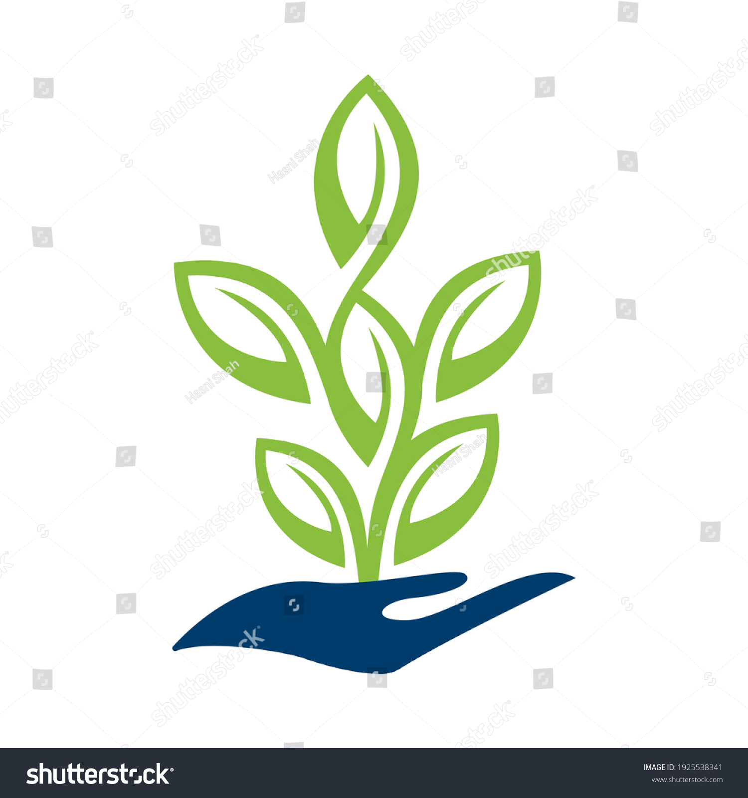 Plant Hand Vector Logo Design Natural Stock Vector (Royalty Free ...