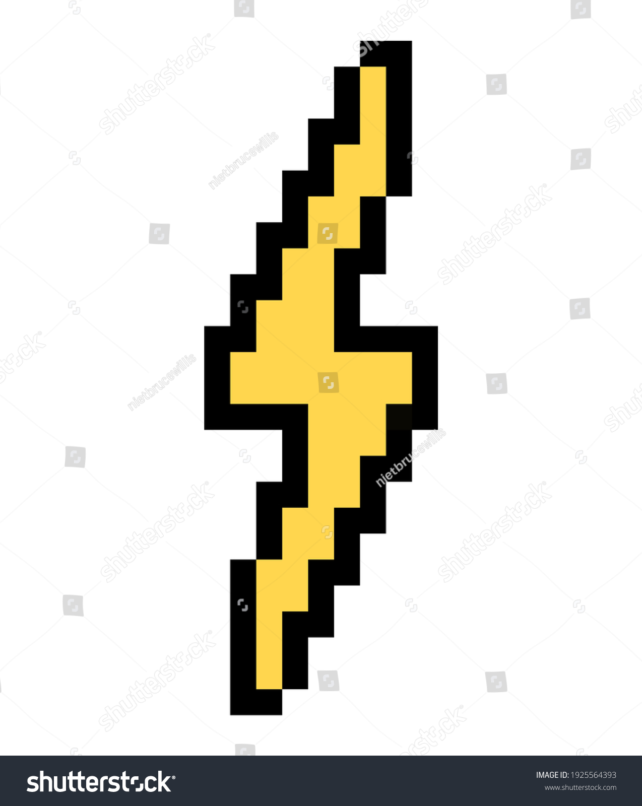 Pixel Lightning Bolt Vector Isolated Stock Vector (Royalty Free ...