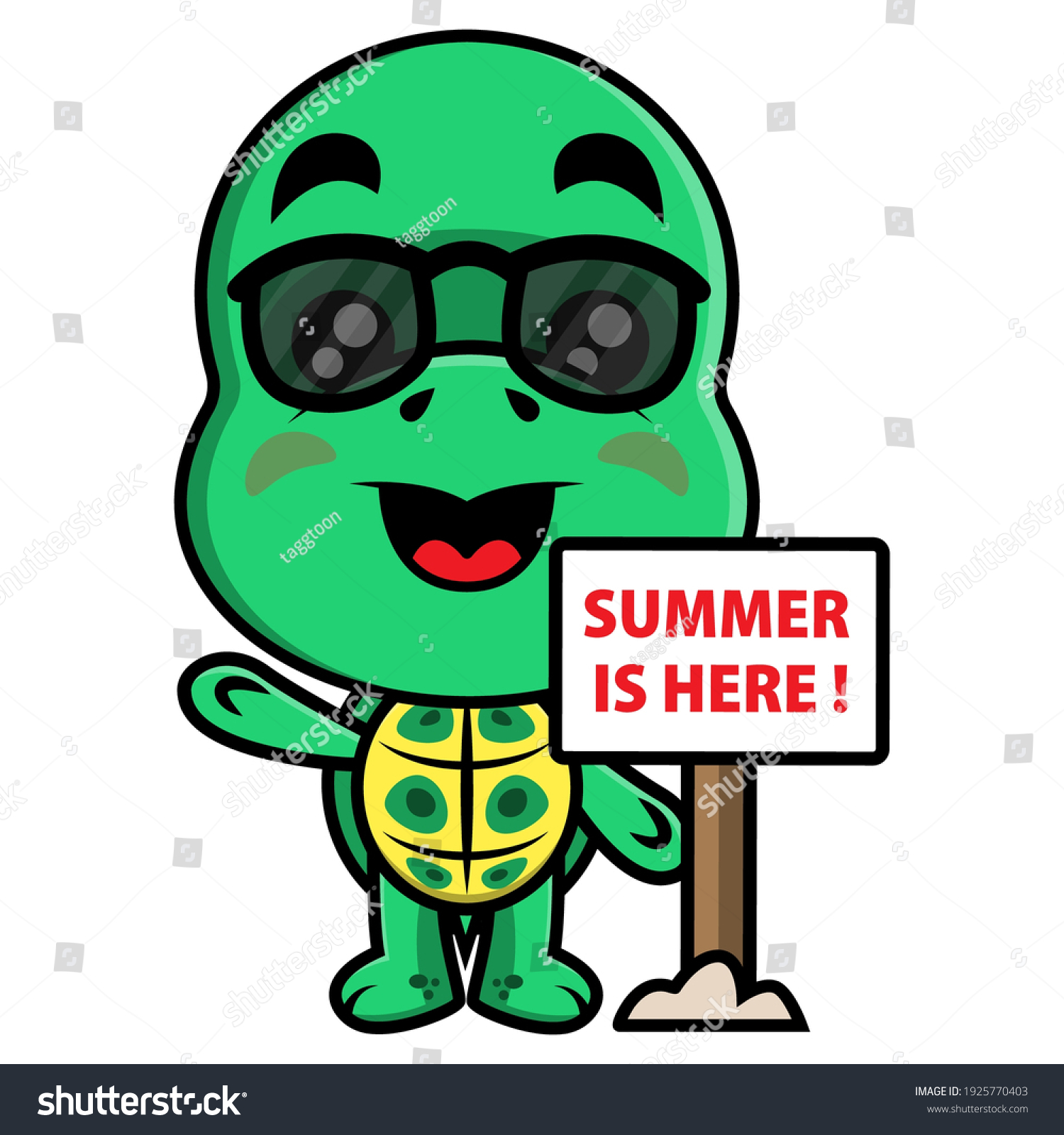 Funny Turtle Cartoon Characters Wearing Sunglasses Stock Vector ...