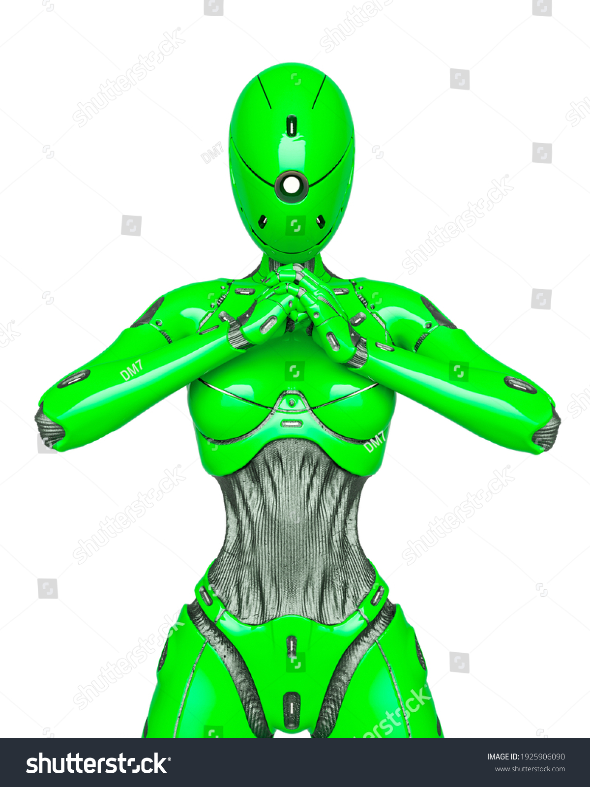 Gynoid는 Super Fembot이 흰색 배경 3d 스톡 일러스트 1925906090 Shutterstock