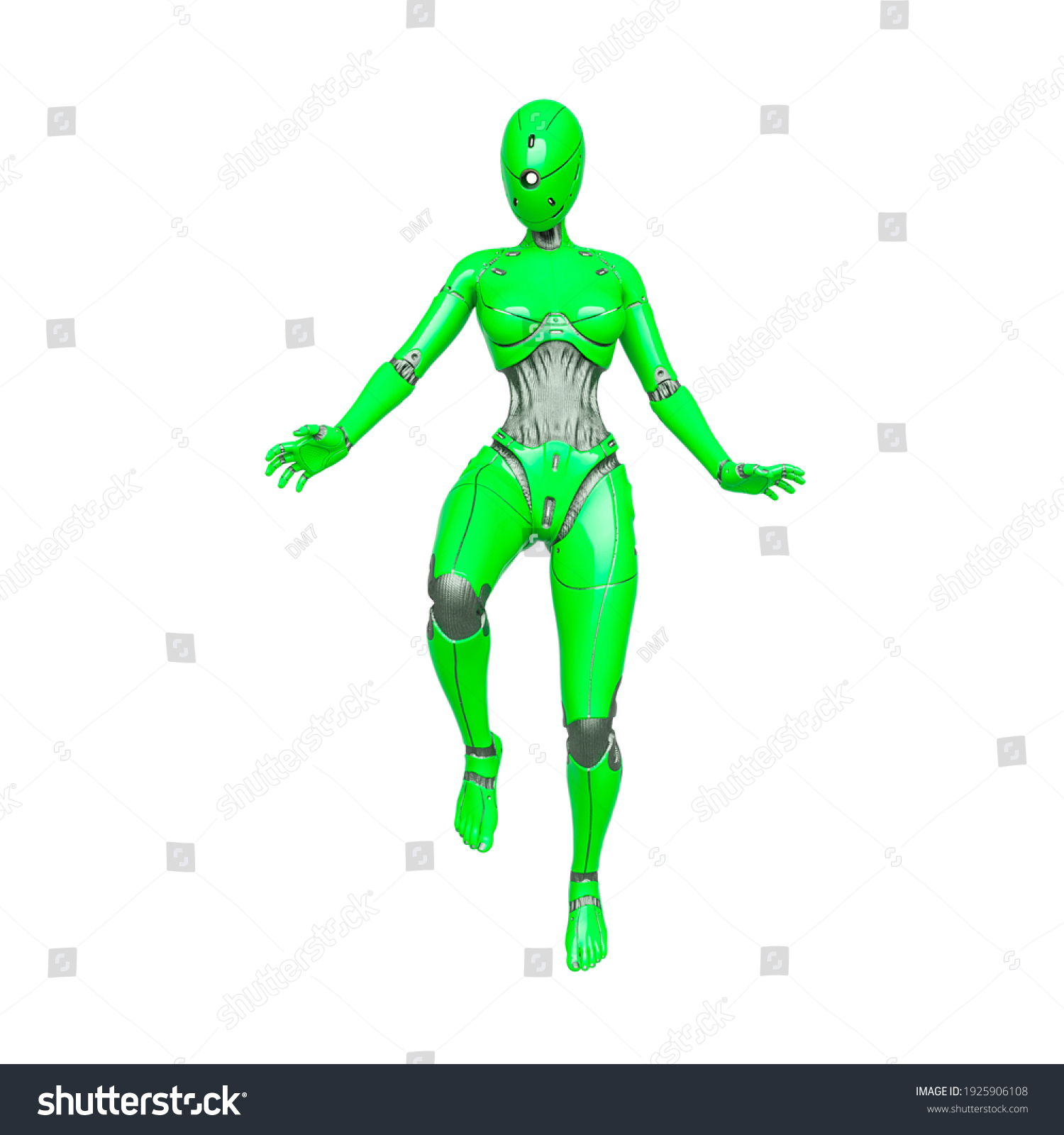 Gynoid Super Fembot Floating White Background Stock Illustration 1925906108 Shutterstock