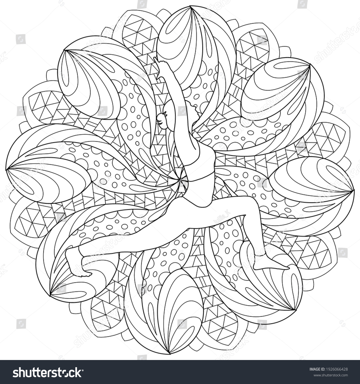 coloring book page mandala yoga pose stock illustration 1926066428 shutterstock