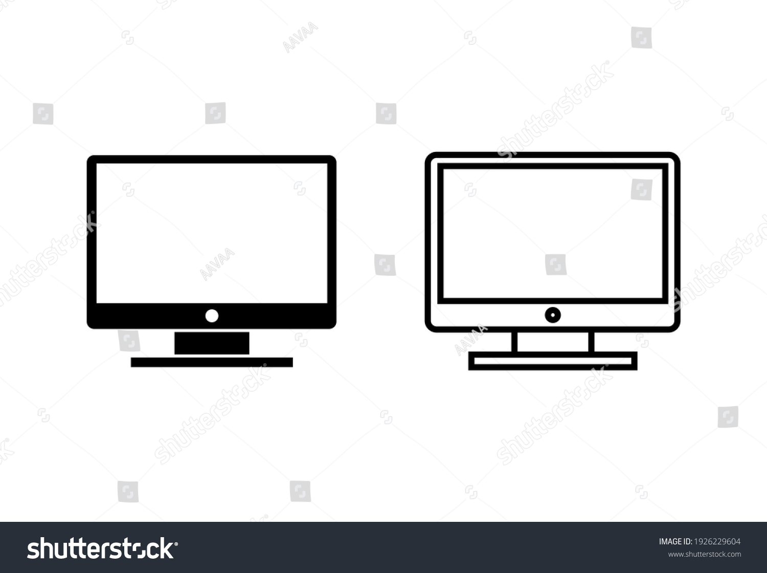 Tv Icon Set Television Icon Vector Stock Vector (Royalty Free ...