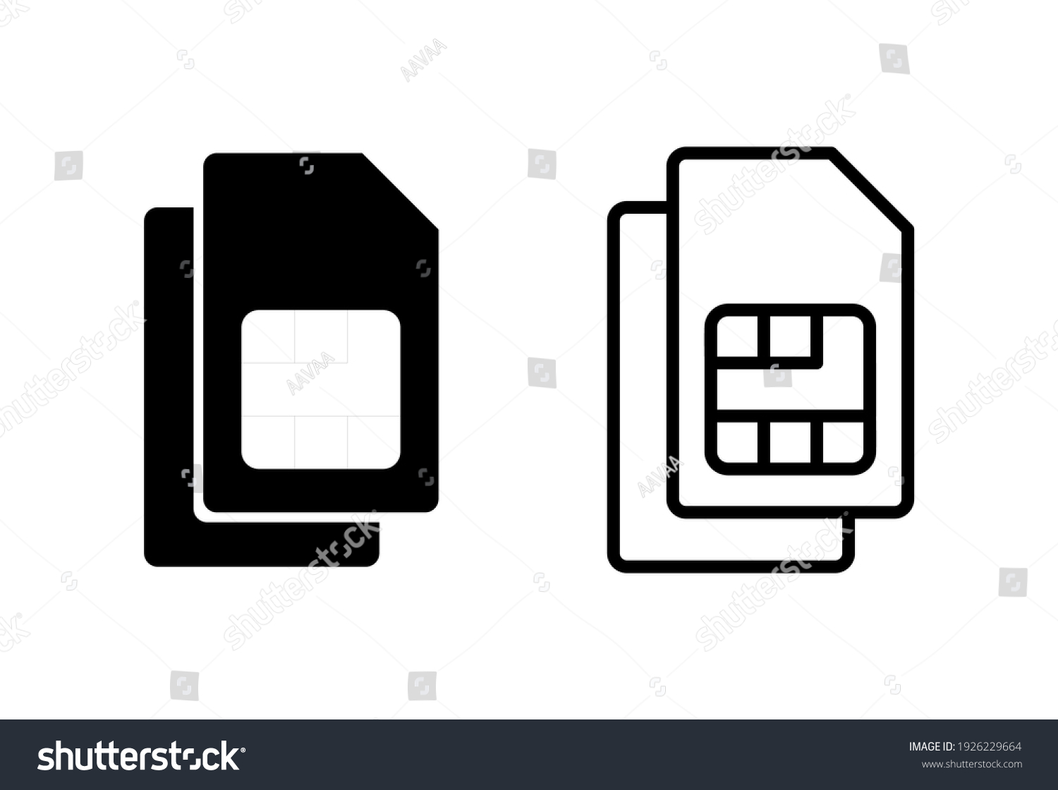 Sim Card Icon Vector Dual Sim Stock Vector Royalty Free Shutterstock