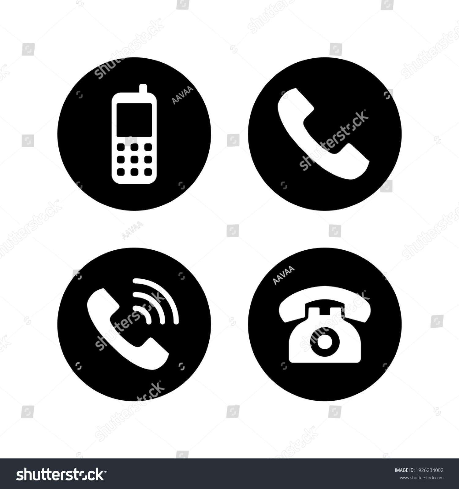 Phone Icon Set Call Icon Vector Stock Vector (Royalty Free) 1926234002 ...