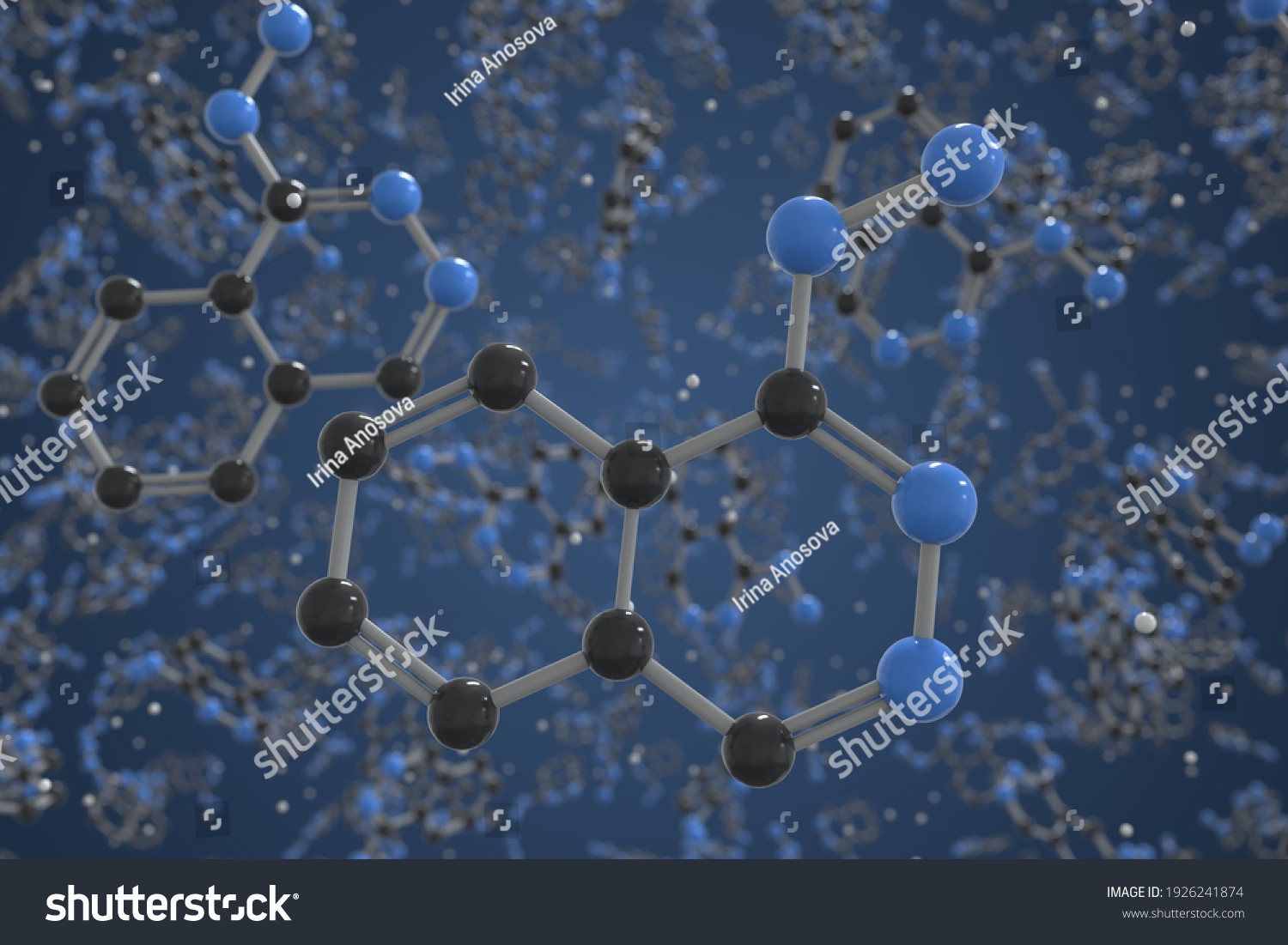 Molecule Hydralazine Molecular Model Science Related Stock Illustration