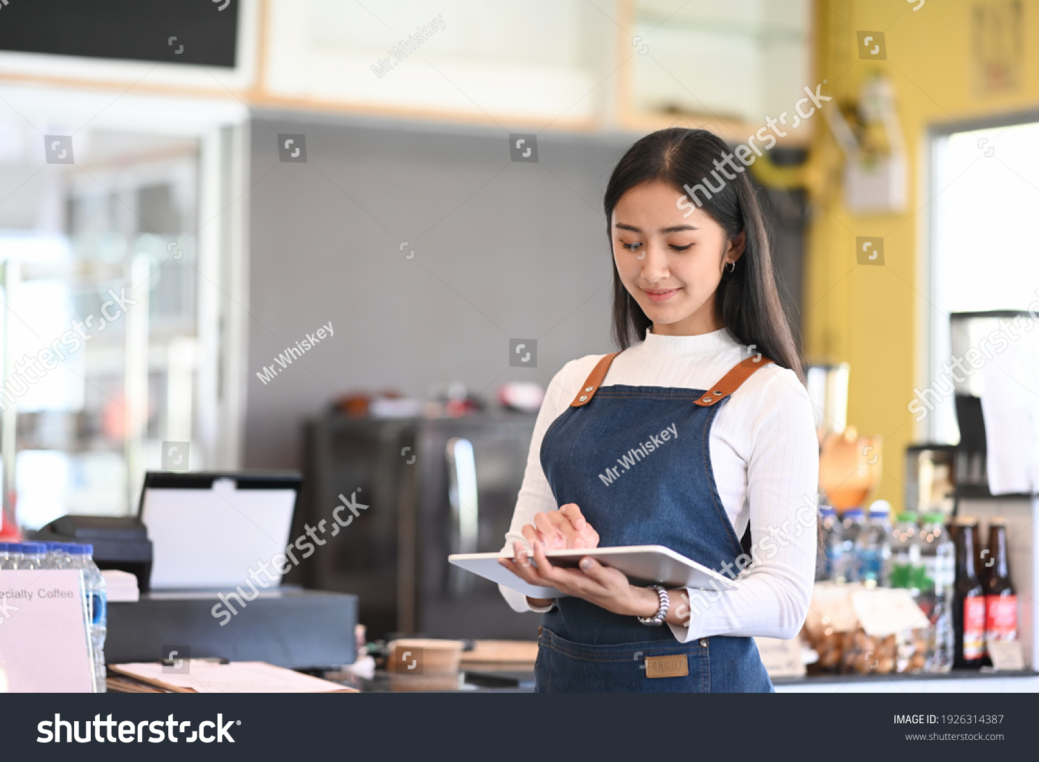 Young Woman Coffee Shop Owner Wearing Stock Photo 1926314387 | Shutterstock