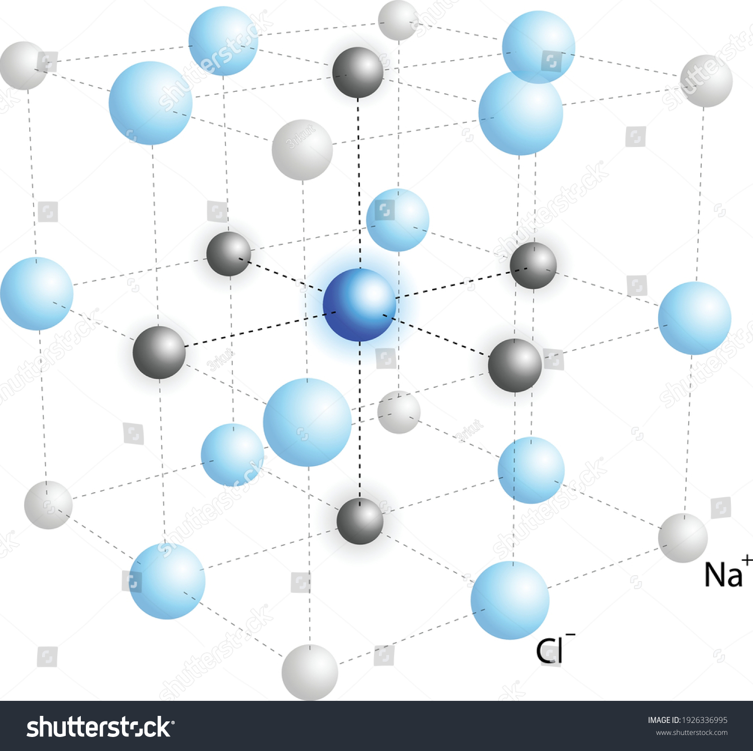 Crystal Lattice Structure Ionic Compounds Nacl Stock Vector (Royalty ...