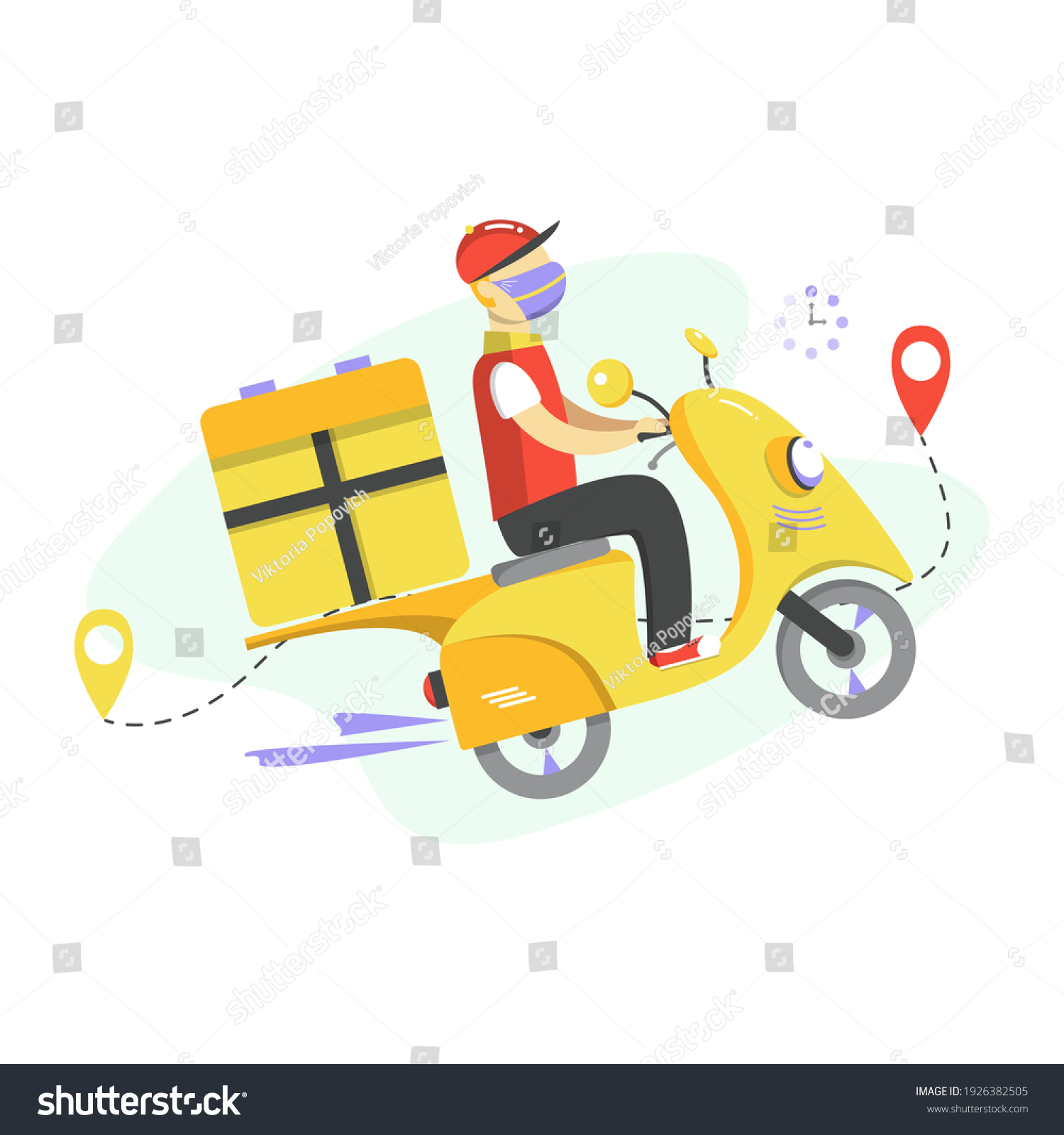 Delivery Vector Illustration Flat Cartoon Style Stock Vector (Royalty ...