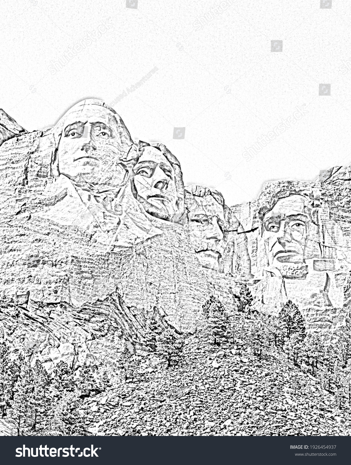 Portrai Pencil Drawing Rendition Presidents On Stock Illustration ...