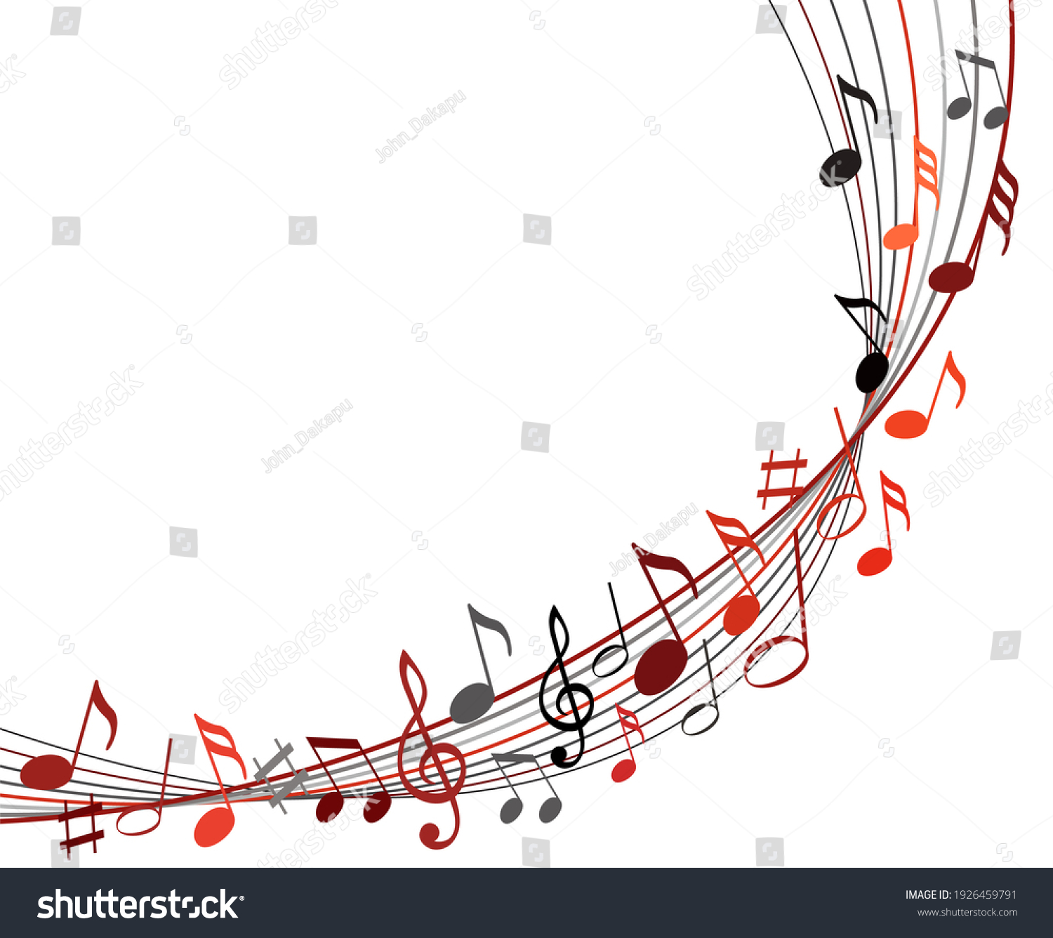 Music Notes On Solide White Background Stock Illustration 1926459791 ...