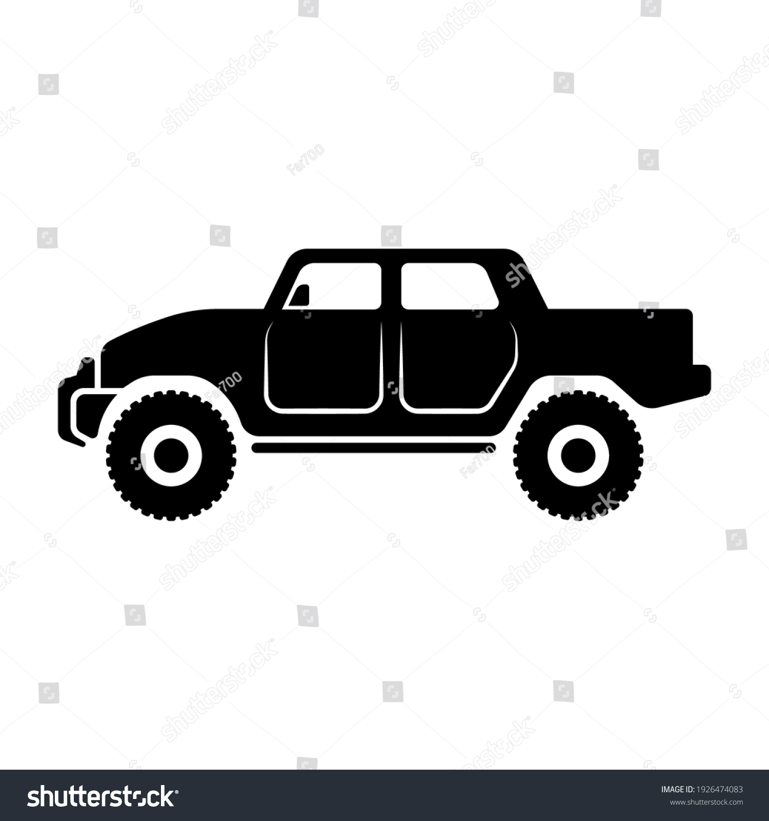 Suv Icon Large Offroad Vehicle Black Stock Vector (Royalty Free ...