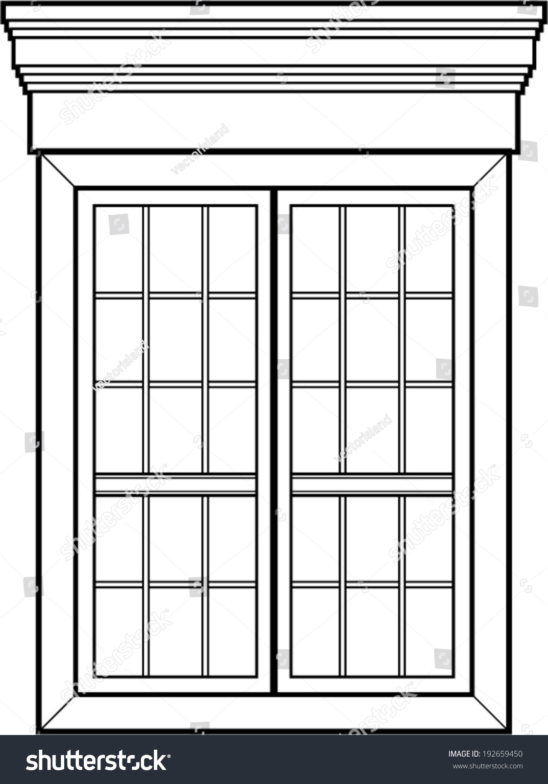 Window Line Art Stock Vector (Royalty Free) 192659450 | Shutterstock