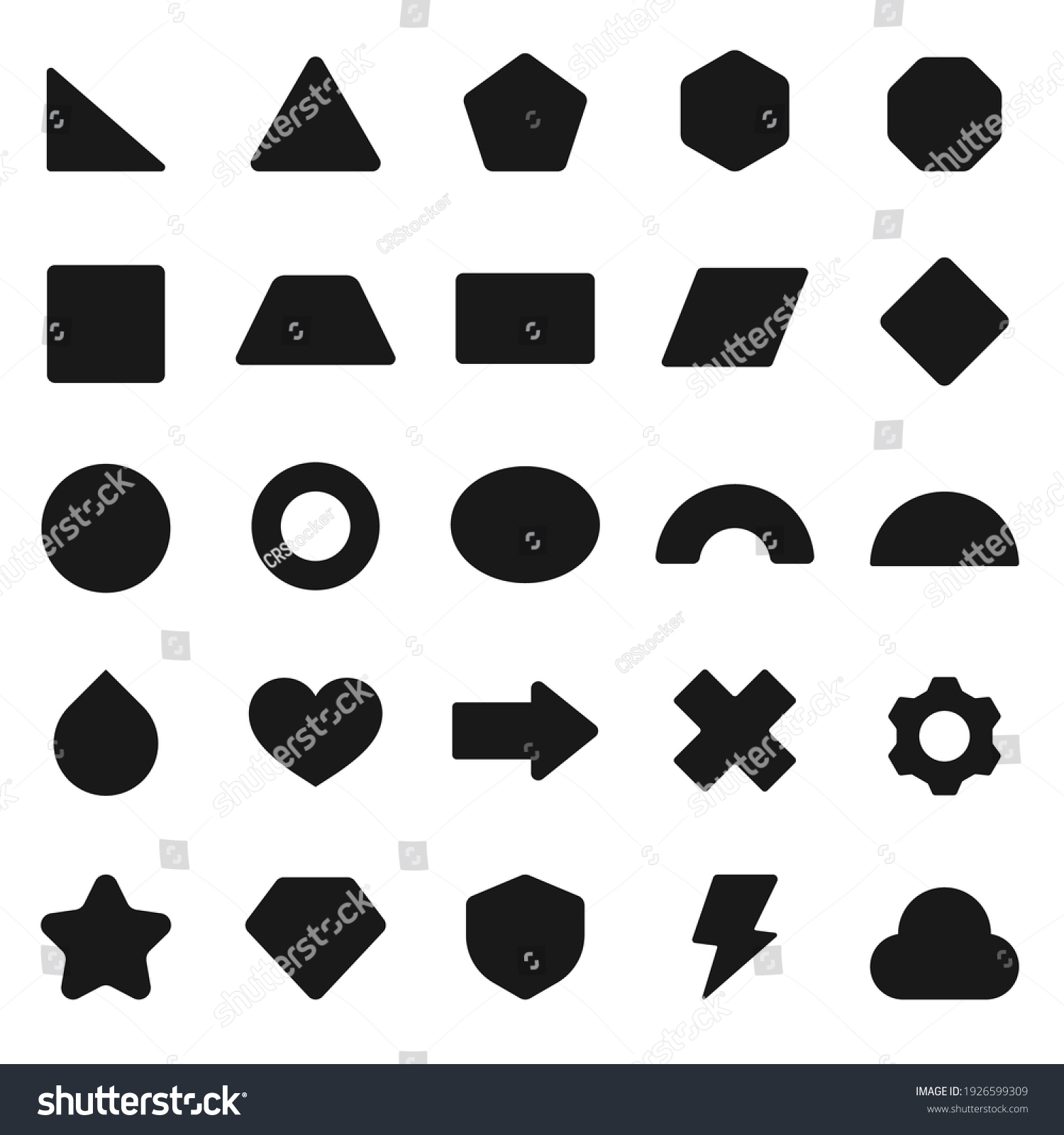 Basic Geometric Shapes Simple Circular Triangle Stock Vector Royalty Free 1926599309 3972