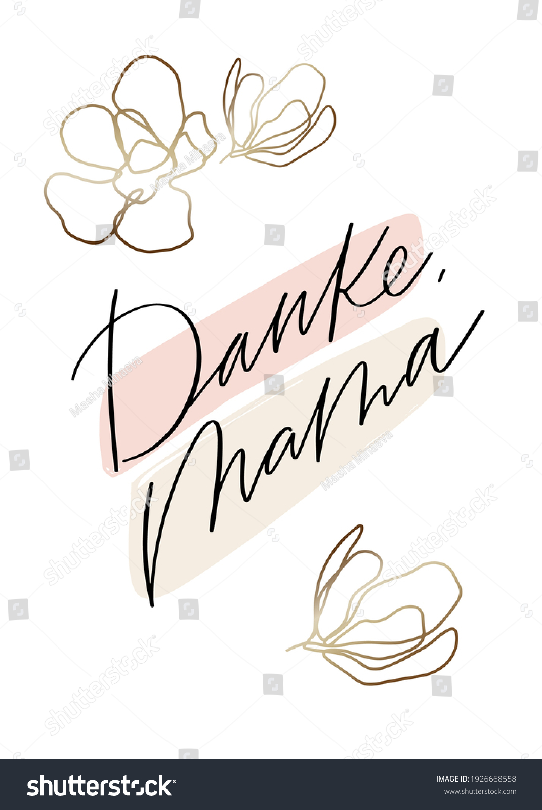 Danke Mama Day Greeting Card Design Stock Vector (Royalty Free ...