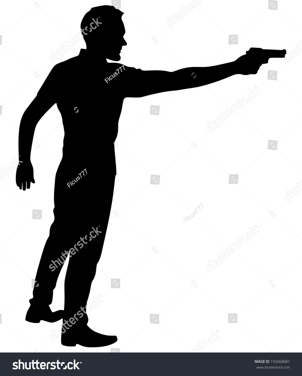 Man Shooting Gun Vector Stock Vector (Royalty Free) 192668681 ...