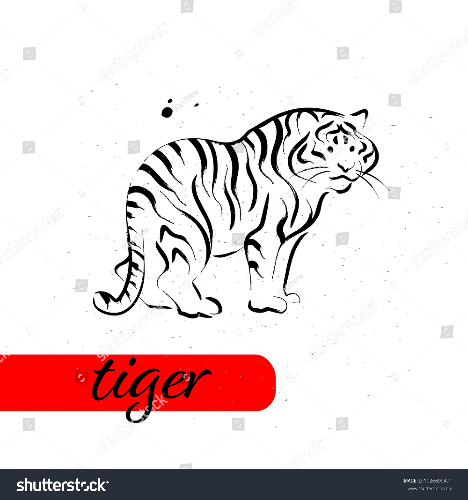 Chinese New Year Calendar Tiger Animal Stock Vector (Royalty Free