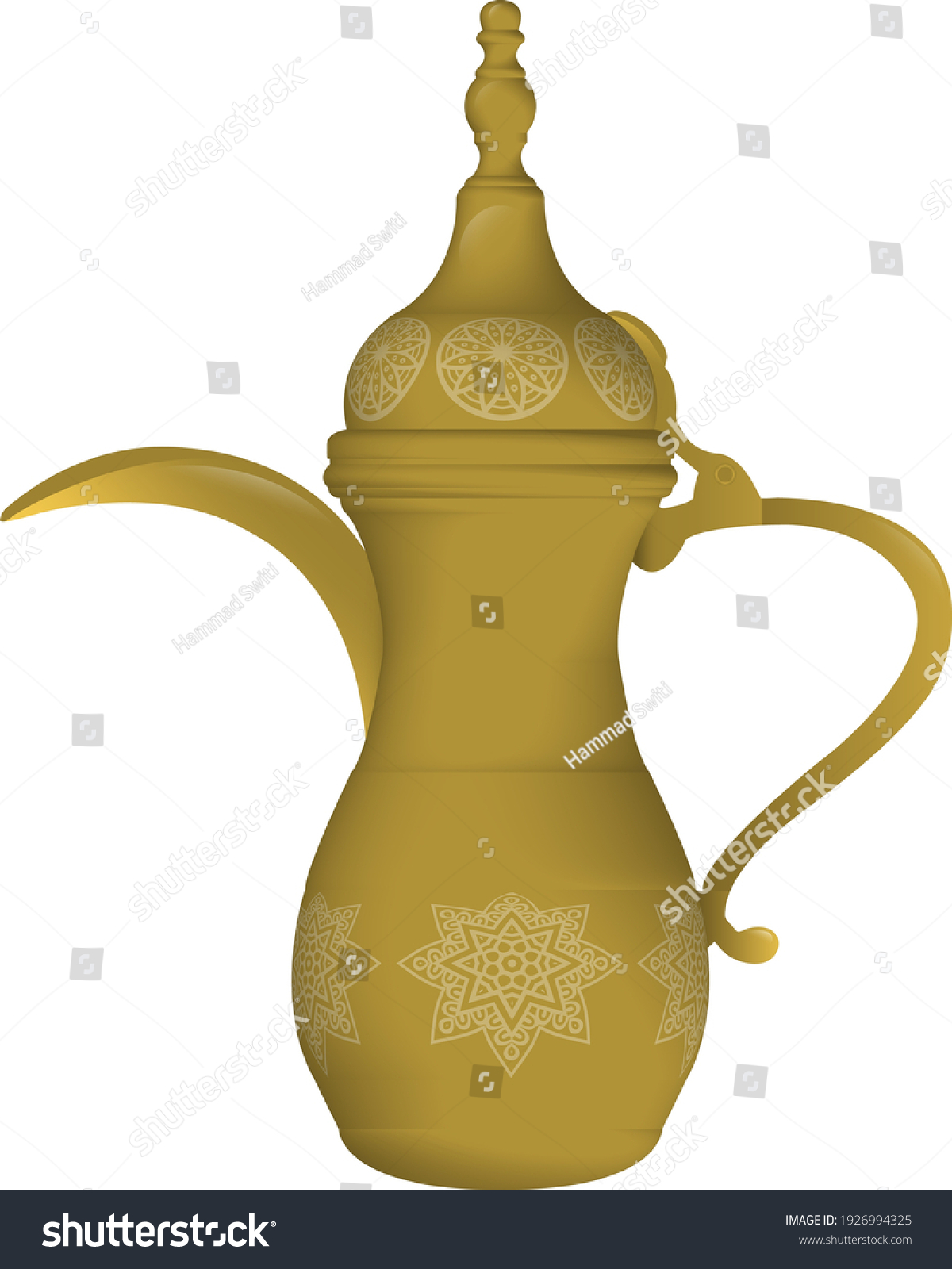 Arab Coffee Pot Dalah Symbol Welcome Stock Vector (Royalty Free ...