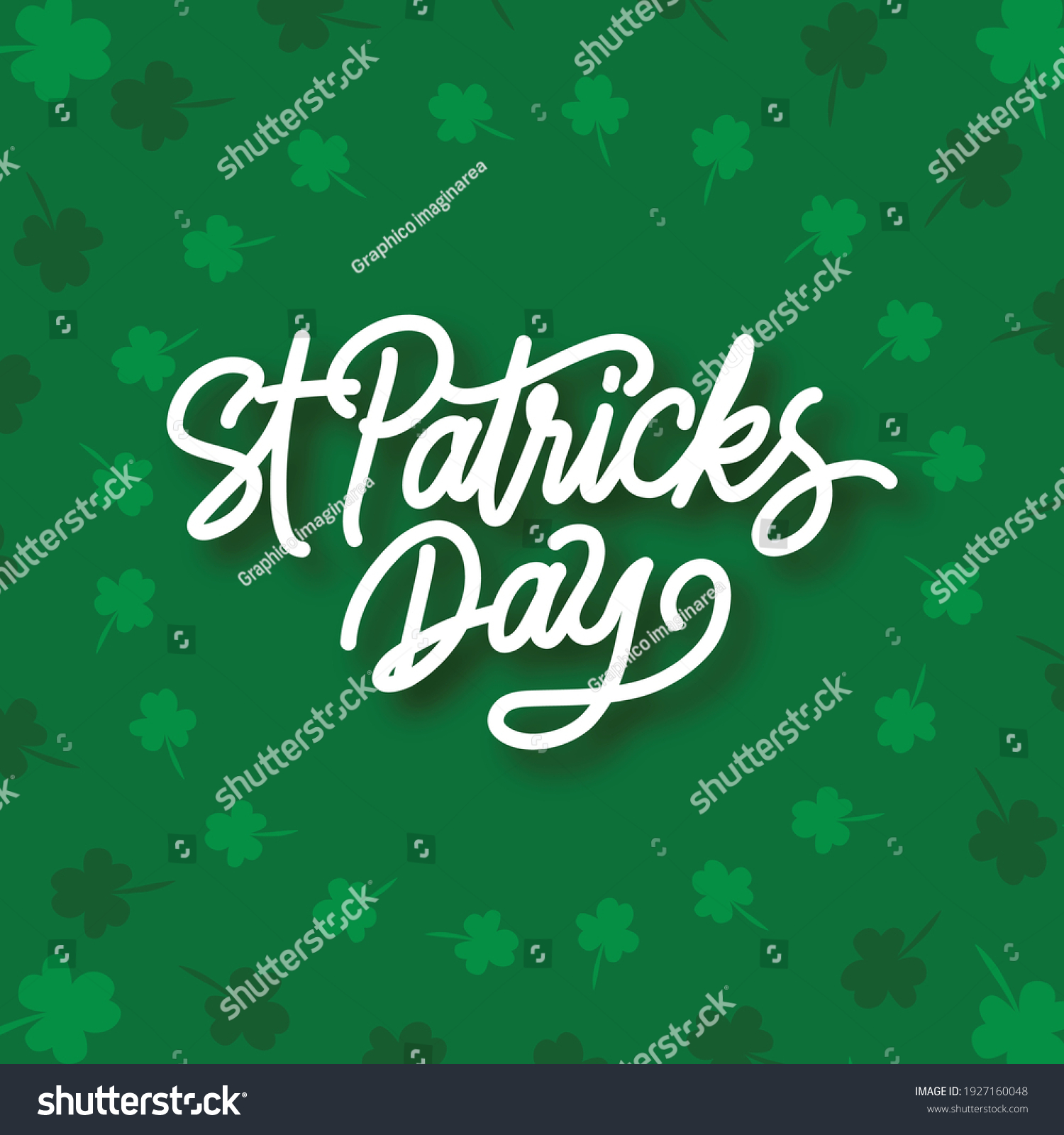 St Patricks Day Calligraphy Green Background Stock Vector (Royalty Free ...