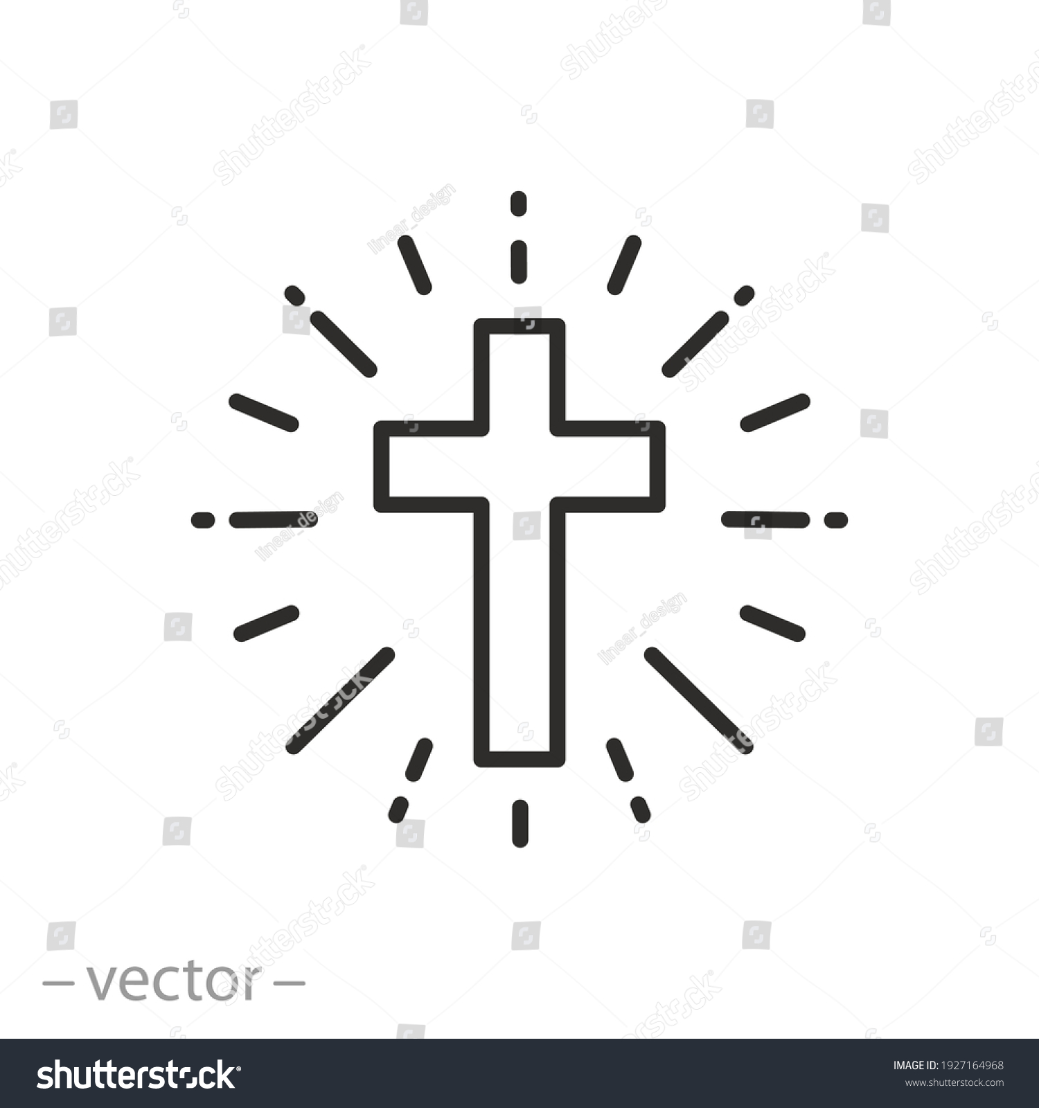 Shine Christian Cross Icon Concept Catholic Stock Vector (Royalty Free ...