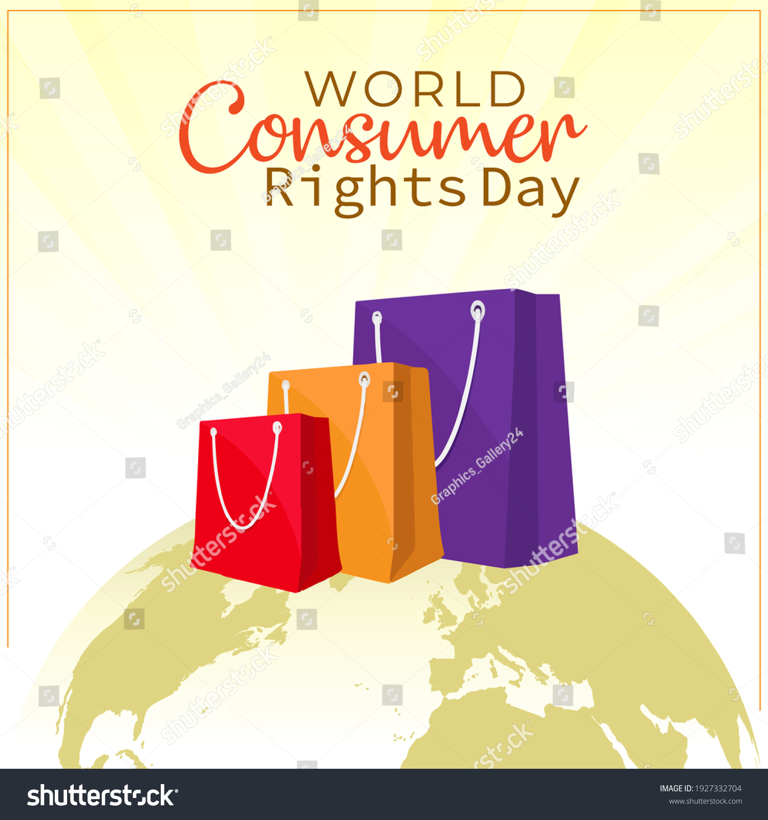 World Consumer Rights Day Abstract Background Stock Illustration ...