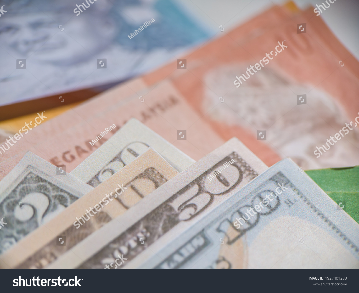 Malaysian Currency Ringgit United States Dollar库存照片1927401233 ...