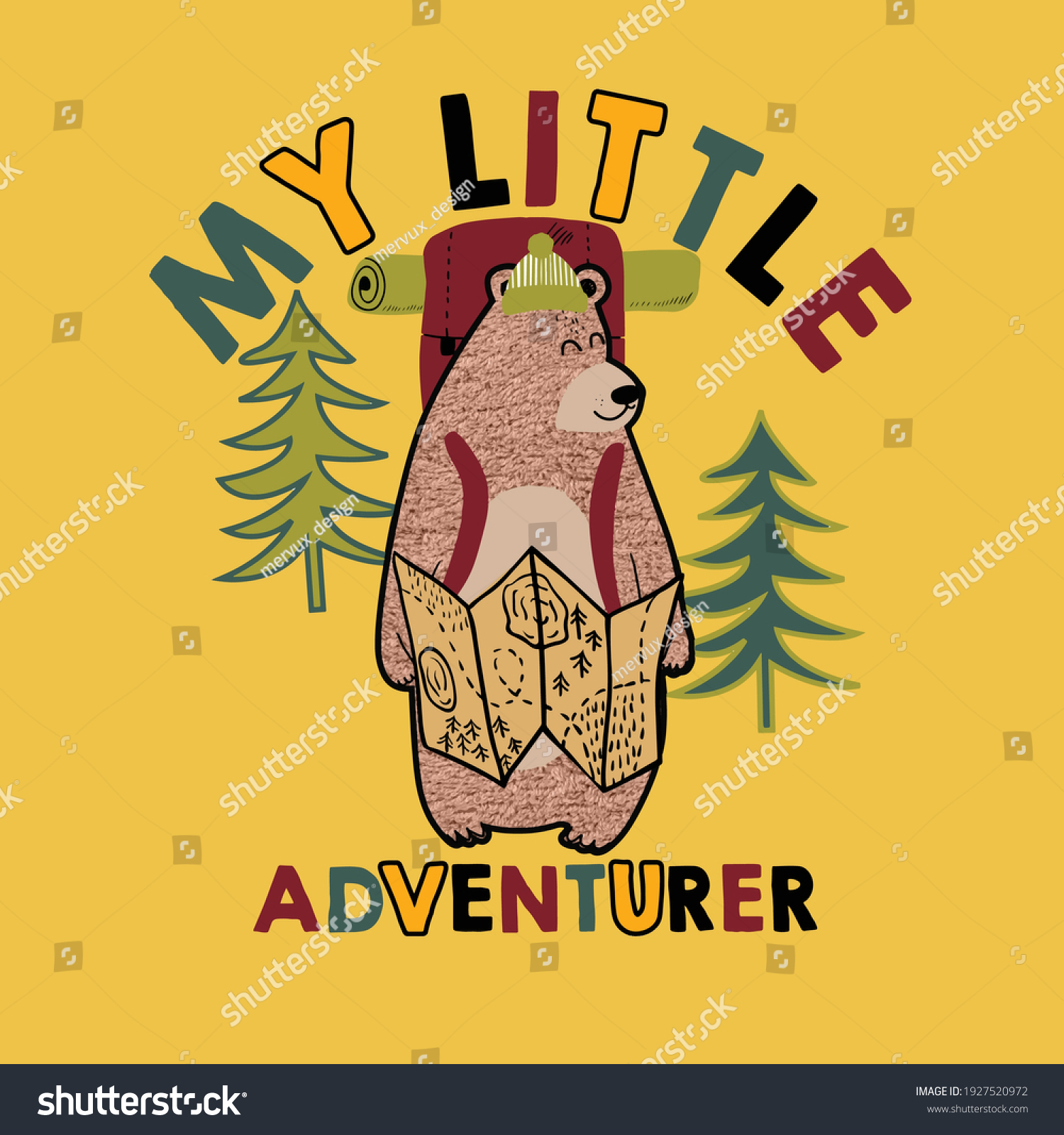 my-little-adventurerlittle-campercute-little-thing-stock-vector