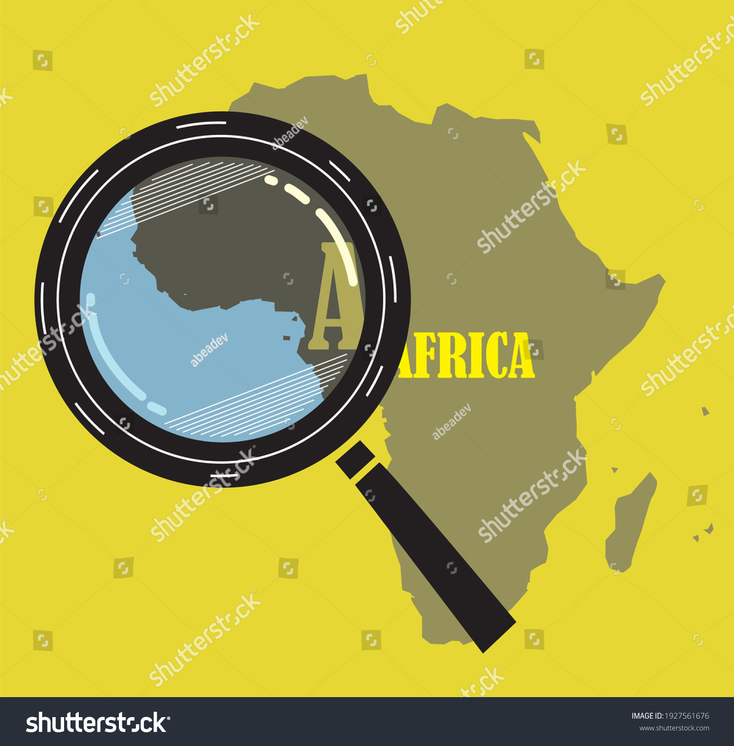 Magnifying Glass Over Map Africa Stock Vector Royalty Free 1927561676 Shutterstock 7126