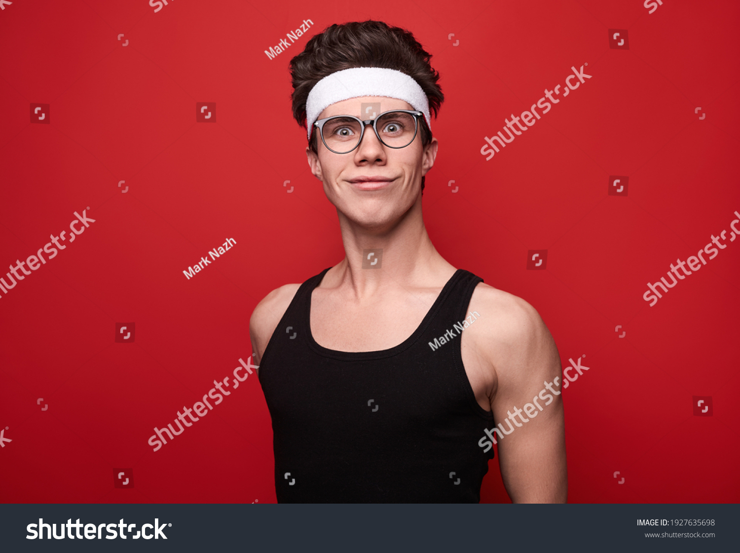 Young Skinny Male Sportive Clothes Eyeglasses Stock Photo 1927635698 ...