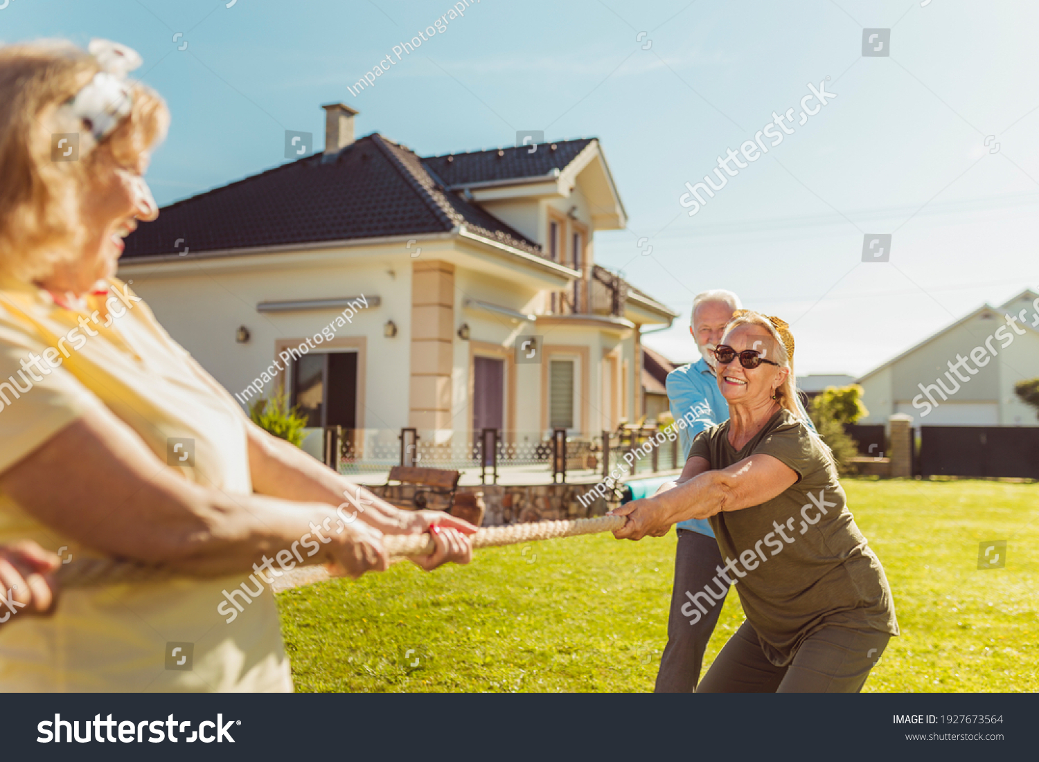 Senior People Having Fun Playing Tug Stock Photo 1927673564 | Shutterstock