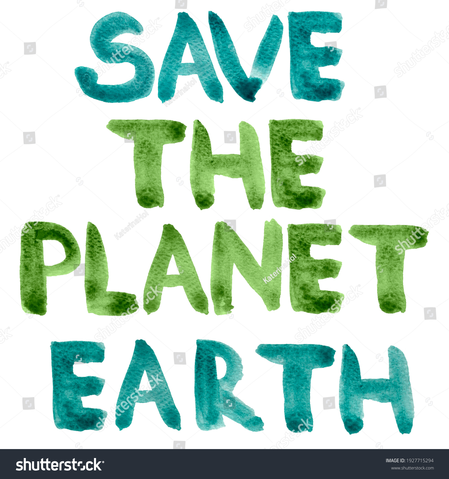 Save Planet Earth Handdrawing Lettering Template Stock Illustration ...