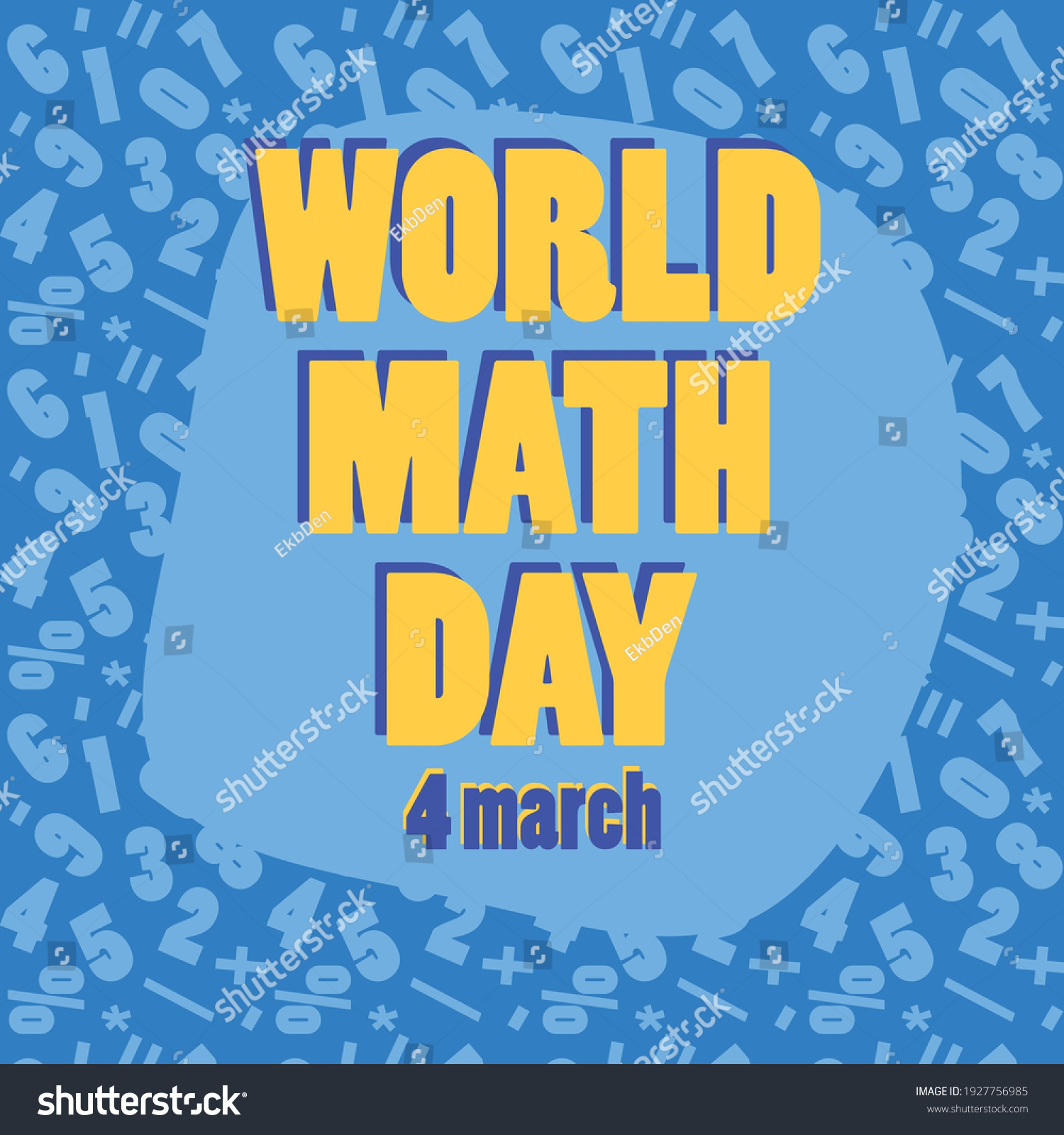 World Math Day Card Poster Stock Vector (Royalty Free) 1927756985