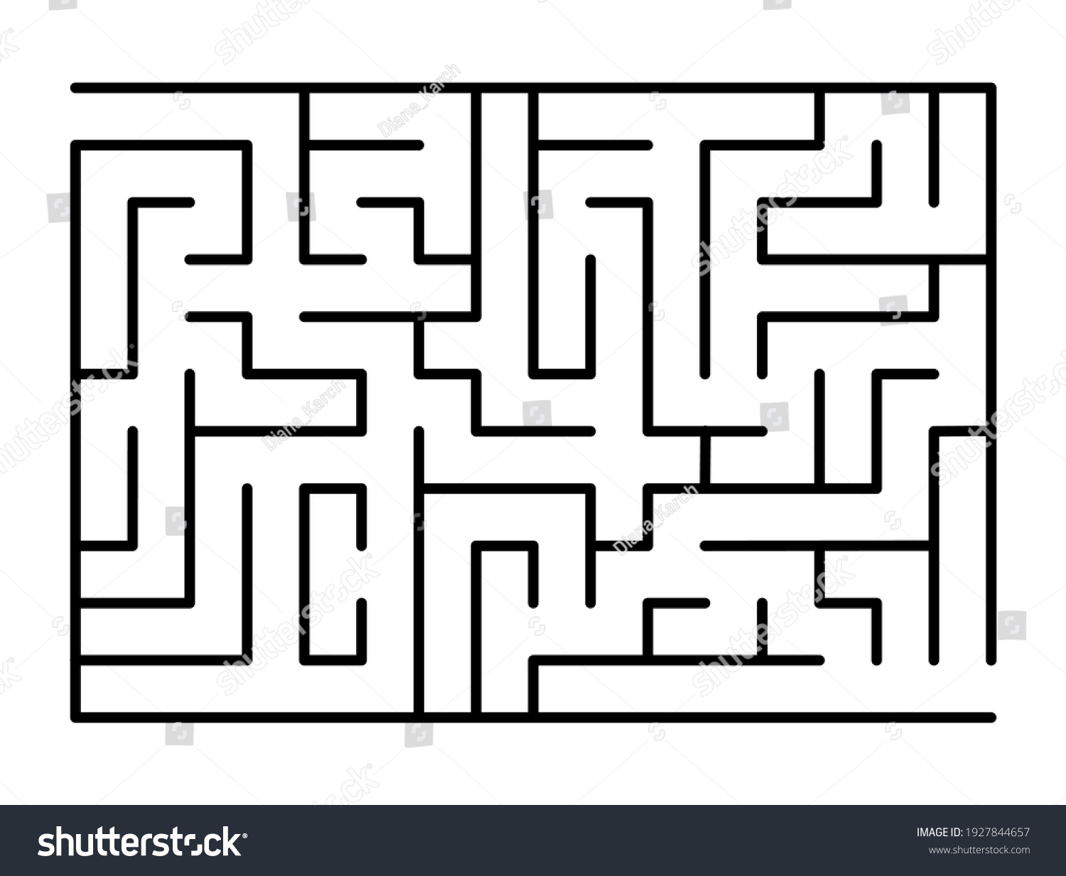 Abstract Maze Find Right Way Isolated Stock Vector (Royalty Free ...