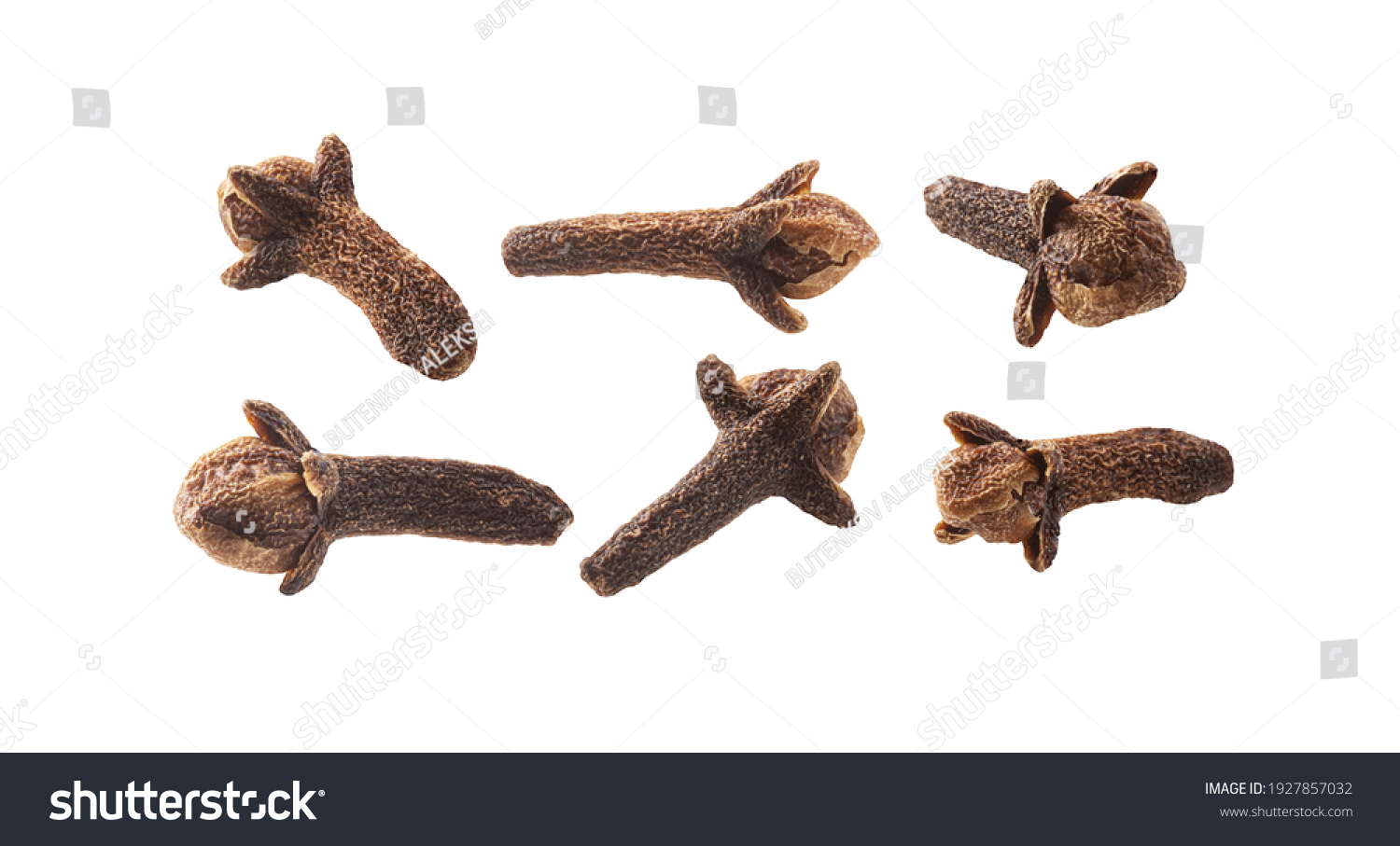 Set Clove Seasoning Isolated On White Stock Photo 1927857032 | Shutterstock