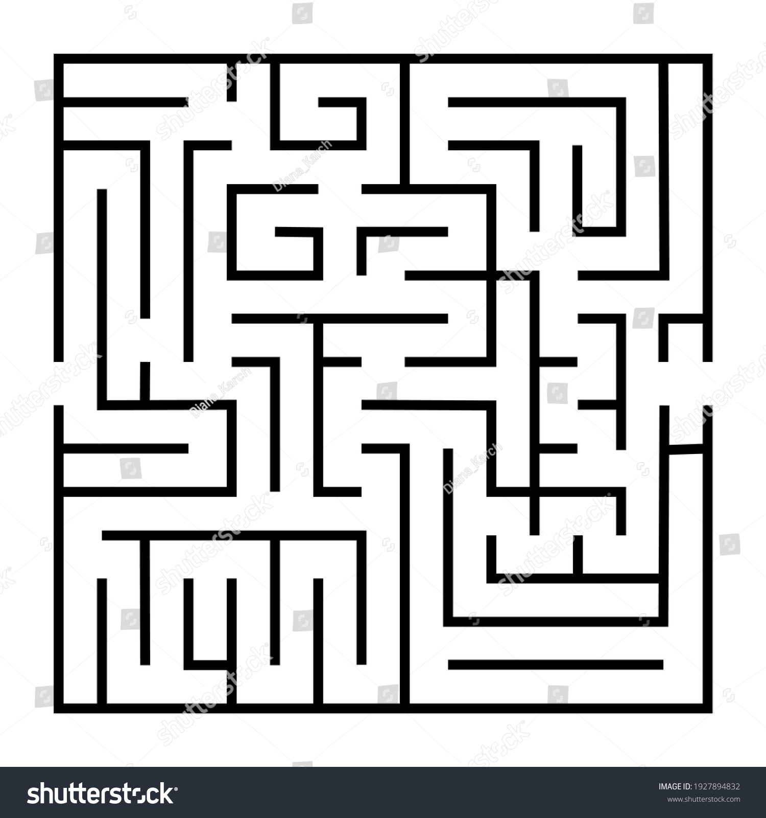 Abstract Maze Find Right Way Isolated Stock Vector (Royalty Free ...