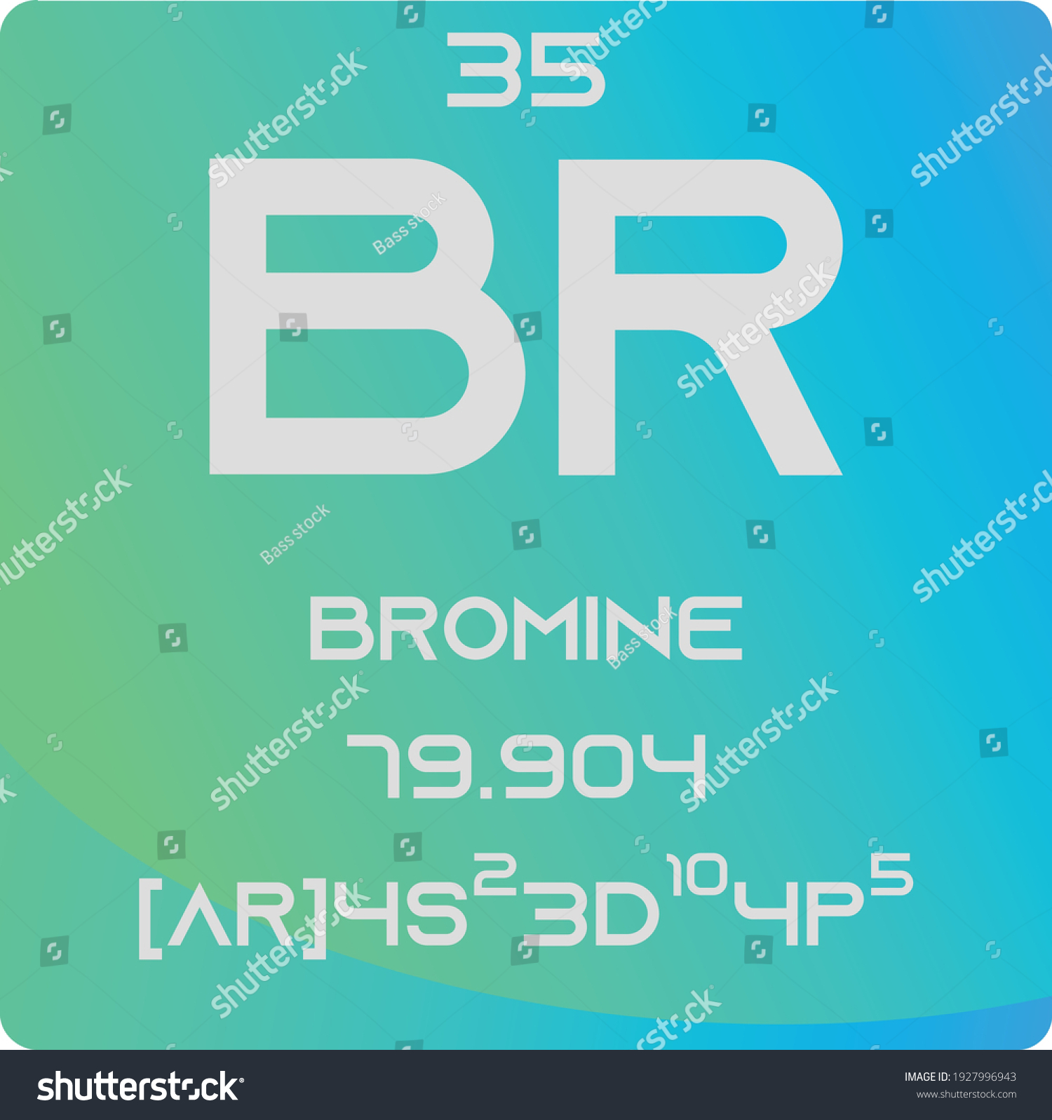 Br Bromine Halogen Chemical Element Vector Stock Vector (Royalty Free ...