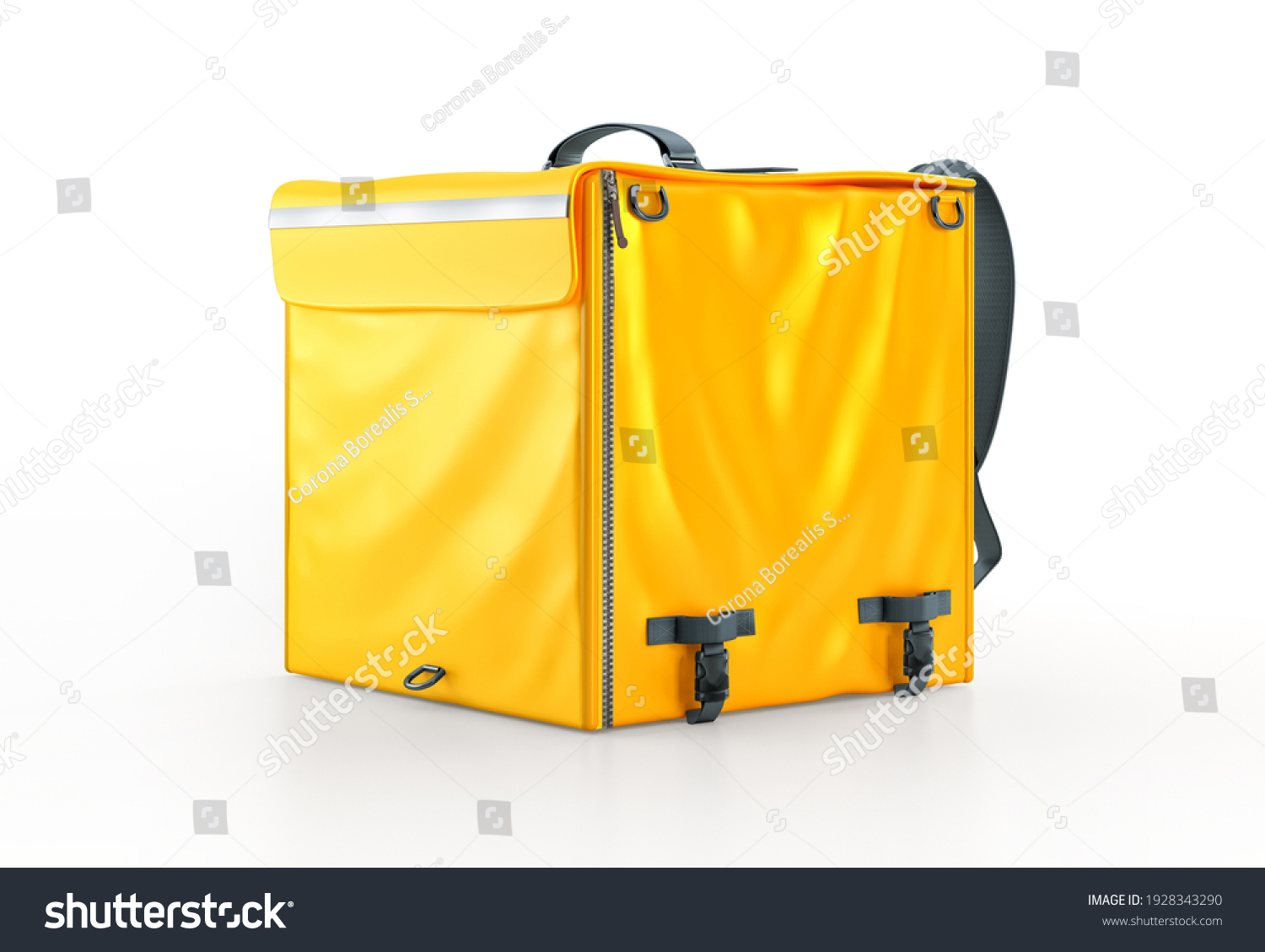 Yellow Food Delivery Bag Render Blank Stock Illustration 1928343290 ...