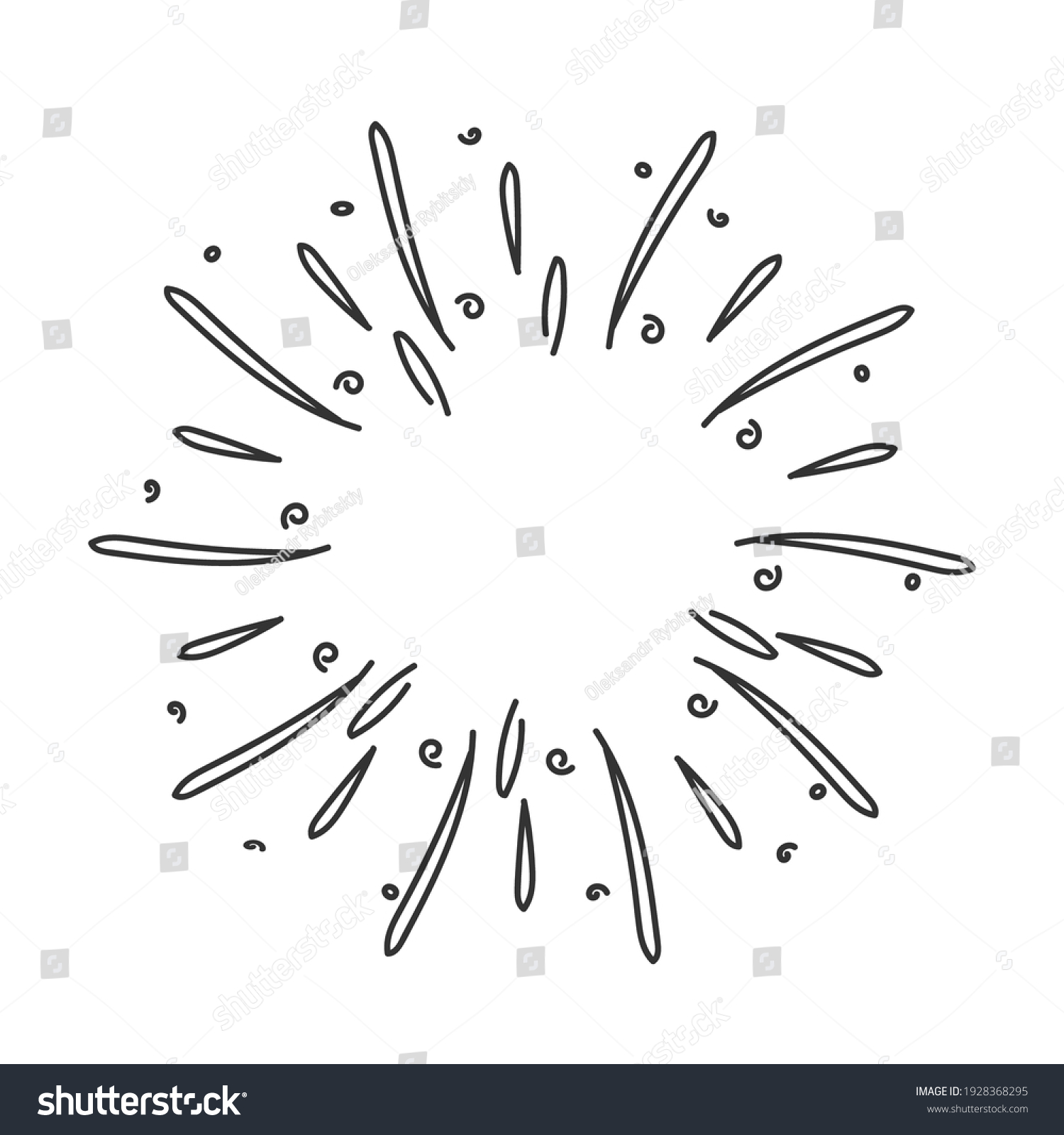 Star Burst Doodle Hand Drawn Explosion Stock Vector (Royalty Free ...