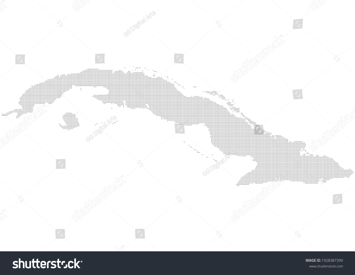 Cuba Dots Map Editable Map Vector Stock Vector (Royalty Free ...