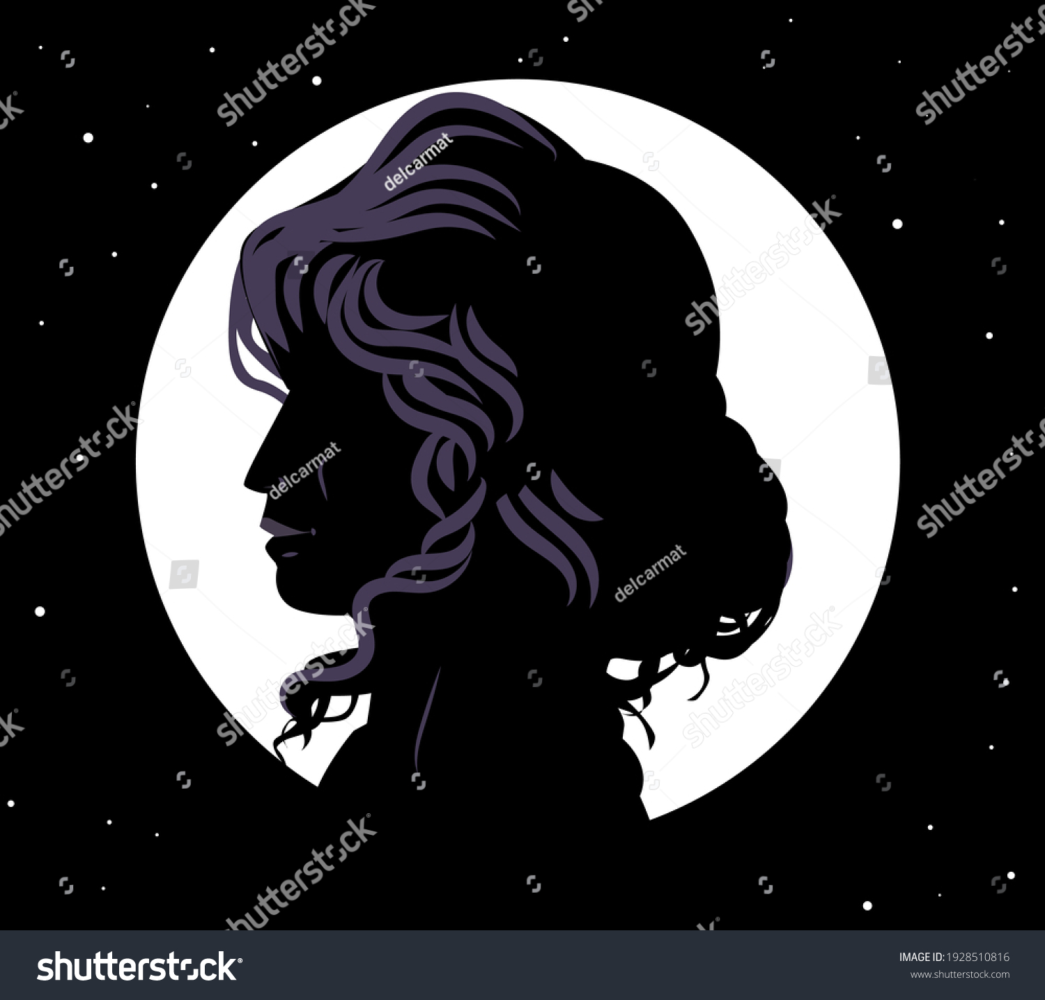 Greek Mythology Goddess Moon Darkness Stock Vector (Royalty Free ...