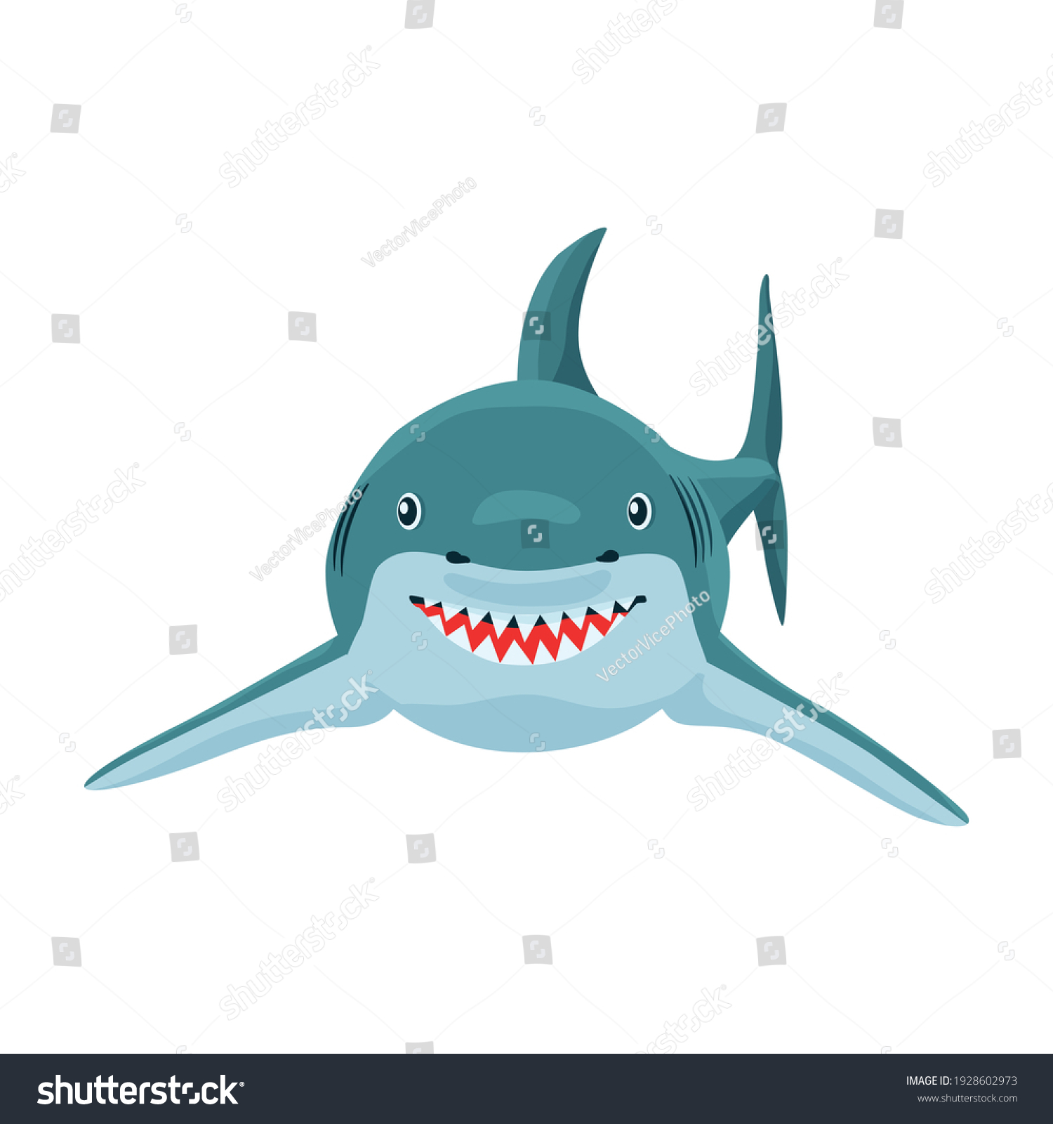 Shark Cartoon Vector Iconcartoon Vector Illustration Stock Vector ...