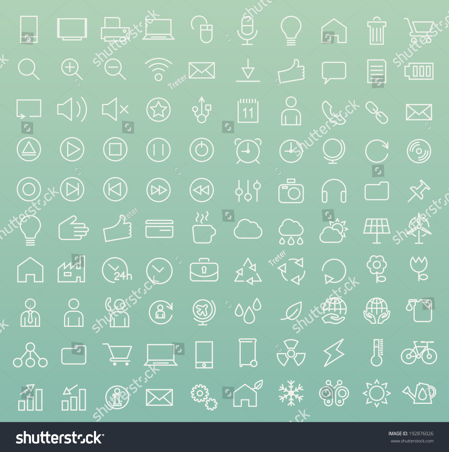 Set 100 Minimal Modern White Stroke Stock Vector (Royalty Free ...