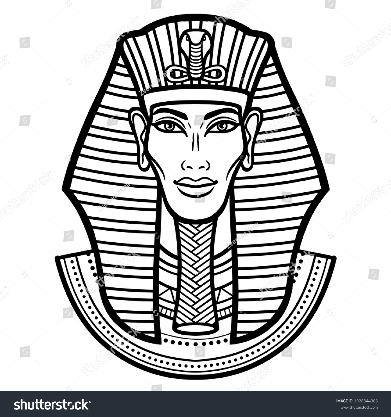 Animation Portrait Egyptian Man Vector Illustration Stock Vector ...