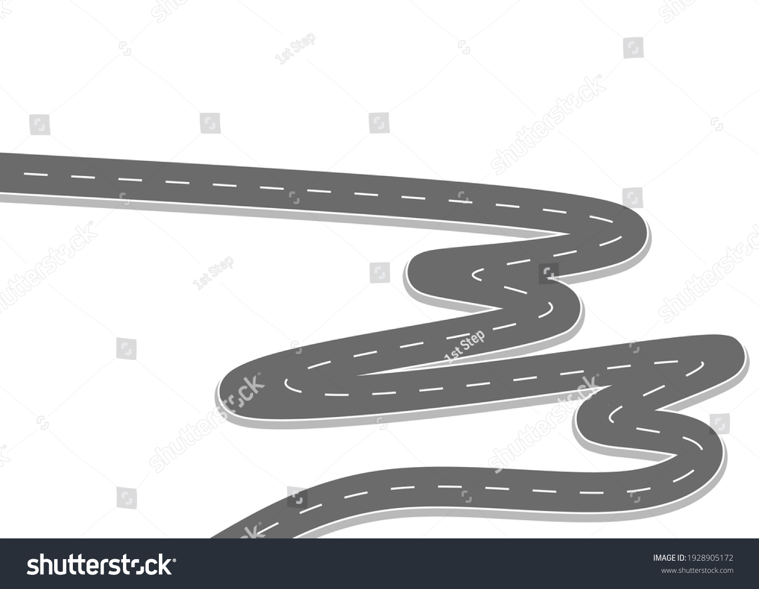 Curved Road Journey Future Asphalt Street Stock Vector (Royalty Free ...